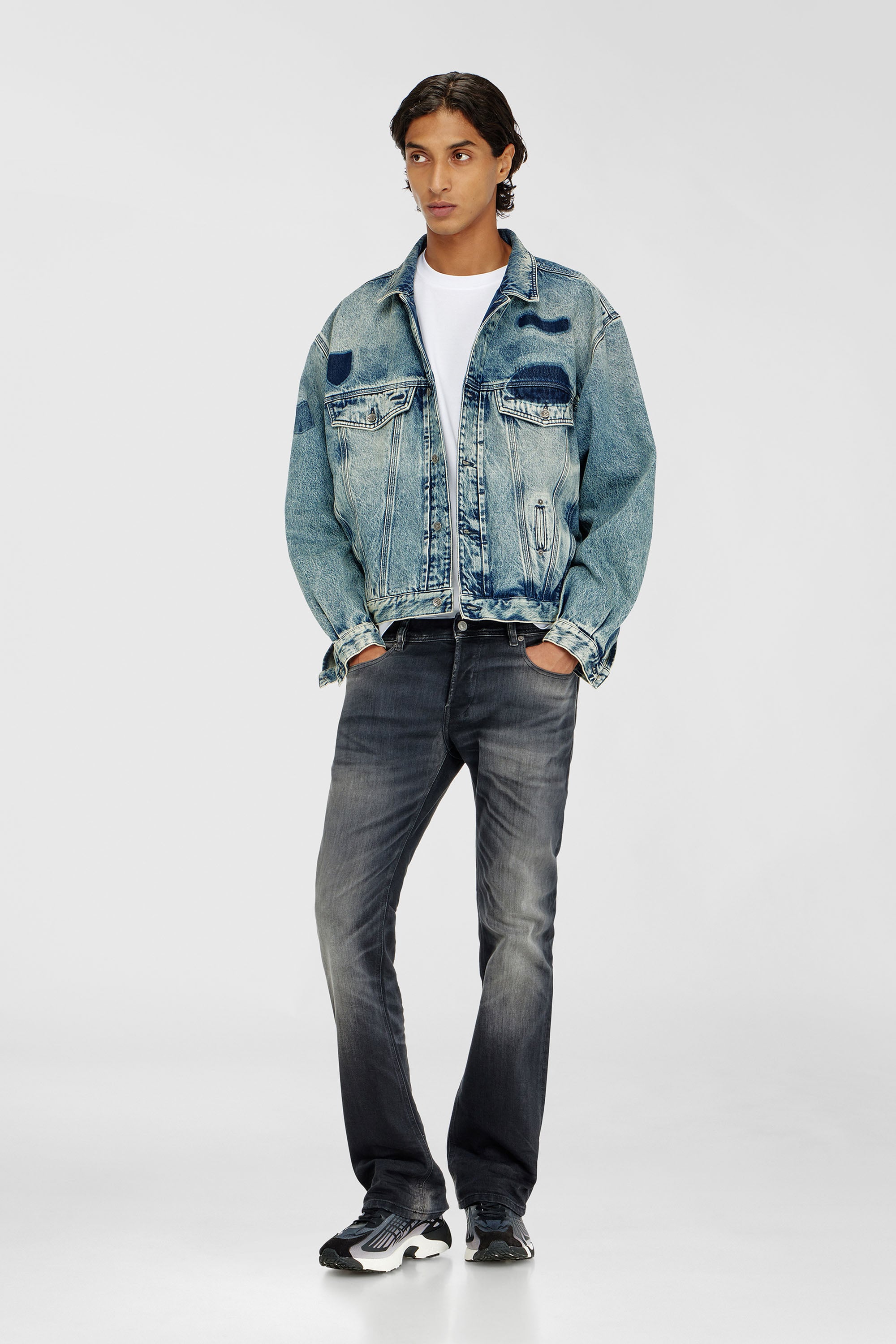 Diesel - Bootcut Jeans 2007 Zatiny 09P38 Homme, Noir/Gris fonc&eacute; - Image 1