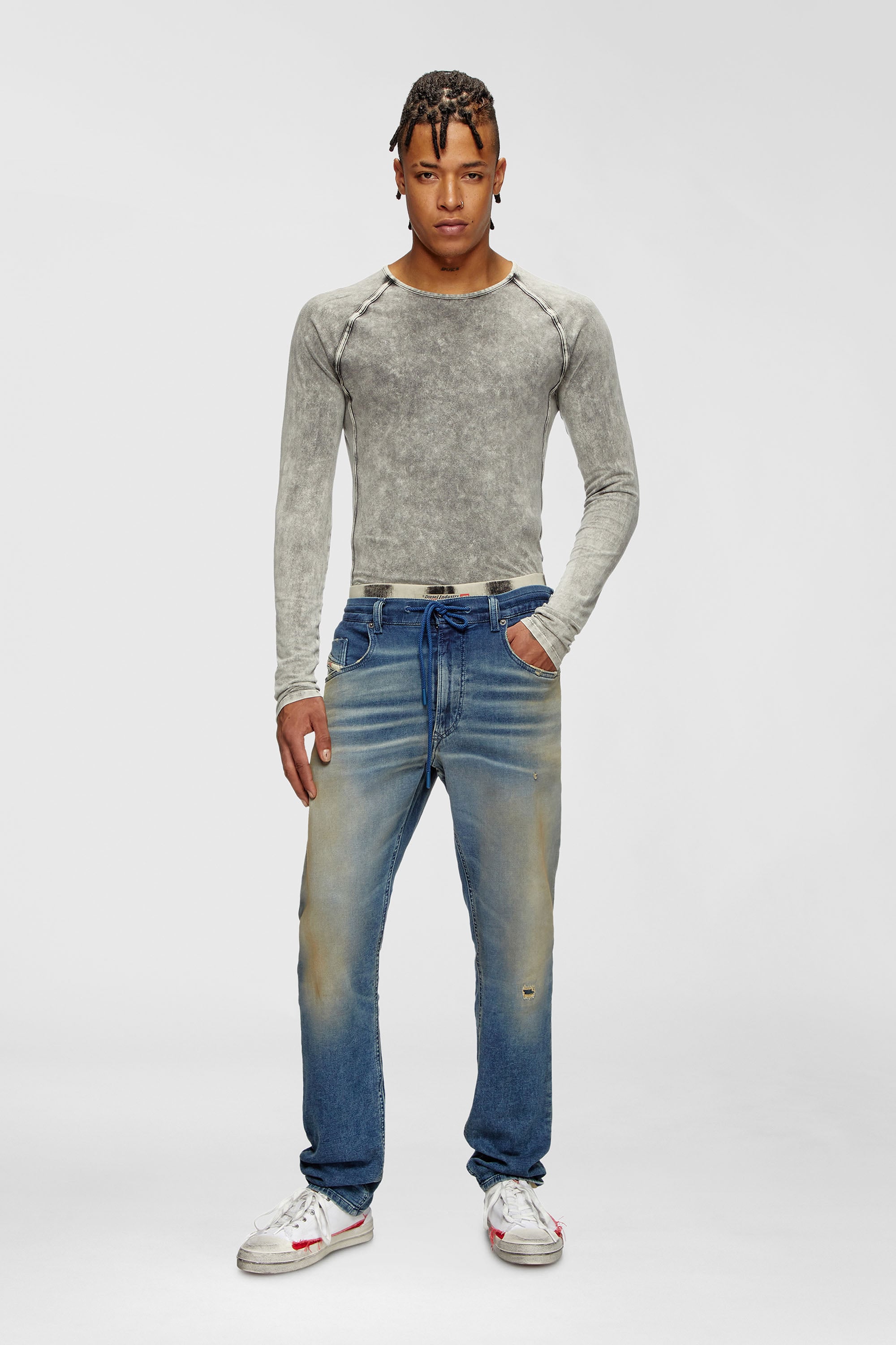 Diesel - S-D-VERSE LOW, S-D-Verse-Baskets en toile &agrave; effet sali Homme in Polychrome - 2