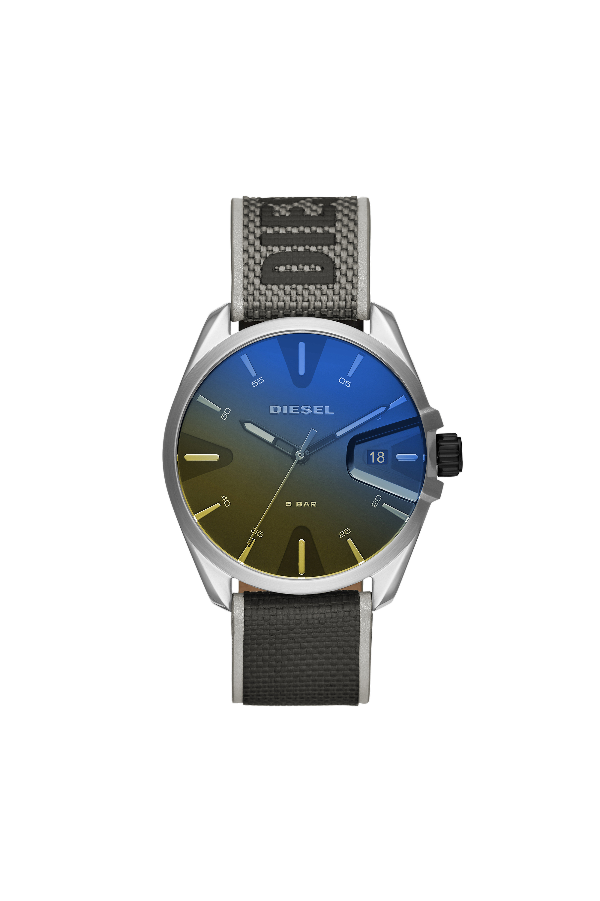 Diesel - DZ1902, Montre MS9 &agrave; trois aiguilles en nylon noir Homme in Gris - 1