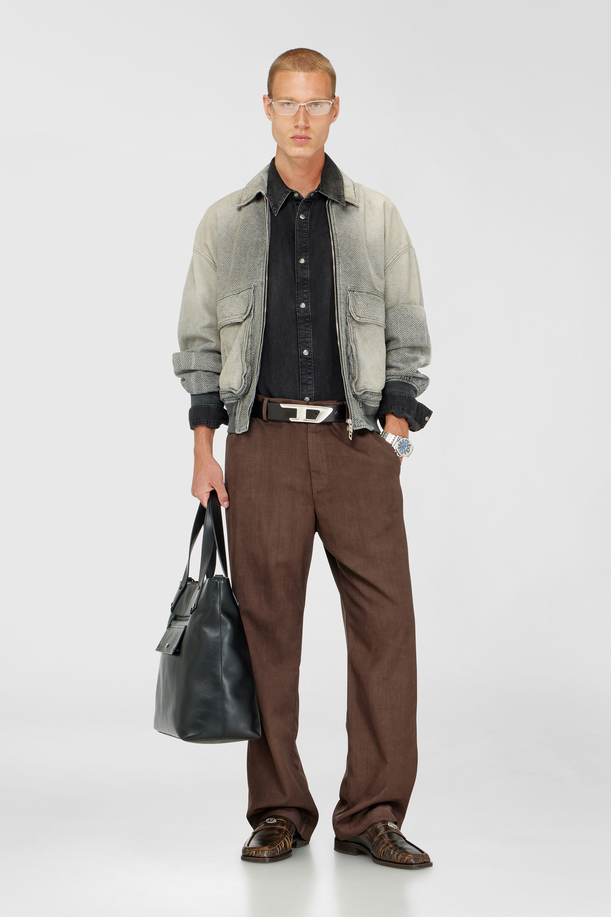 Diesel - P-HANT-CHINO-AECB, Pantalon chino en laine stretch l&eacute;g&egrave;re Homme in Marron - 1