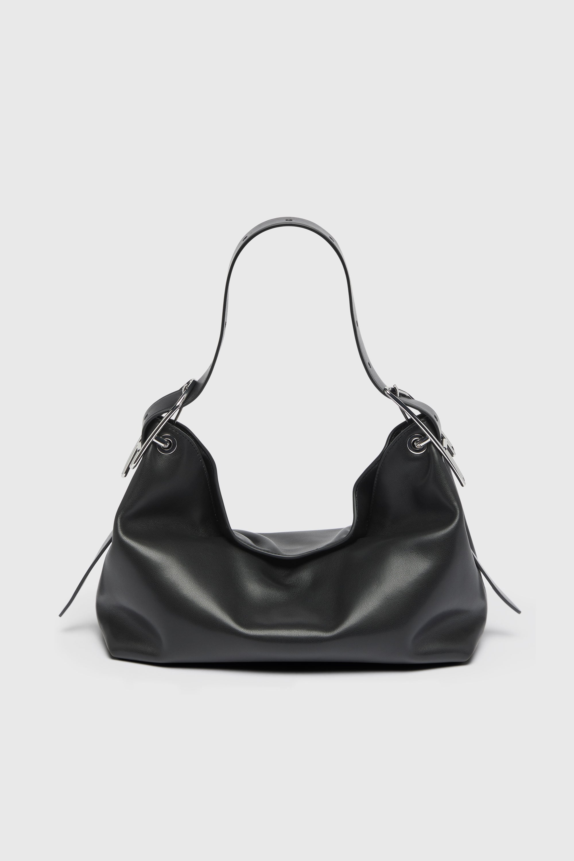 Diesel - D-LINE HOBO S, D-Line-Sac &agrave; bandouli&egrave;re en cuir Femme in Noir - 1