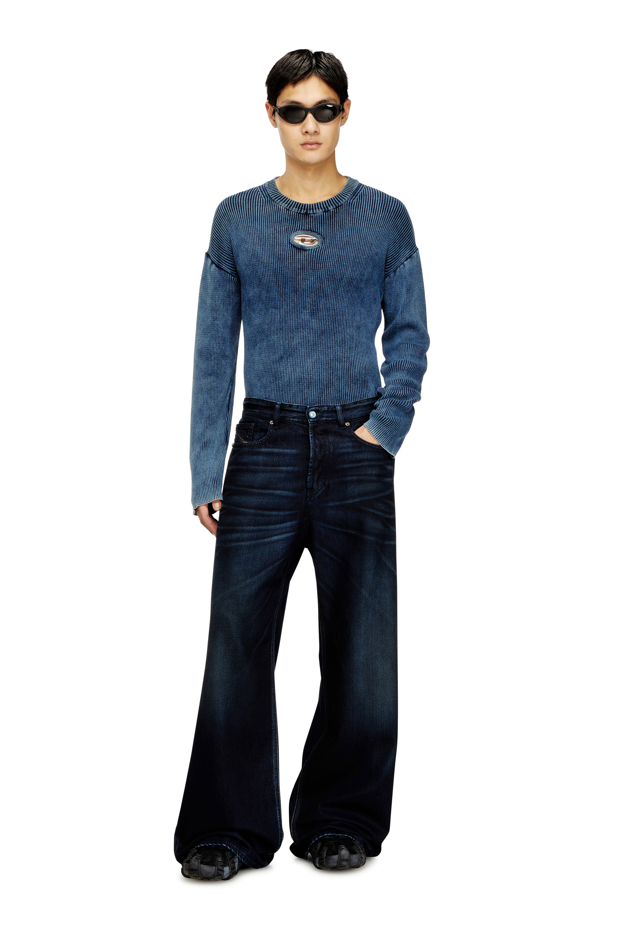 Diesel - Relaxed Jeans D-Rise 09N21 Homme, Bleu Foncé - Image 1