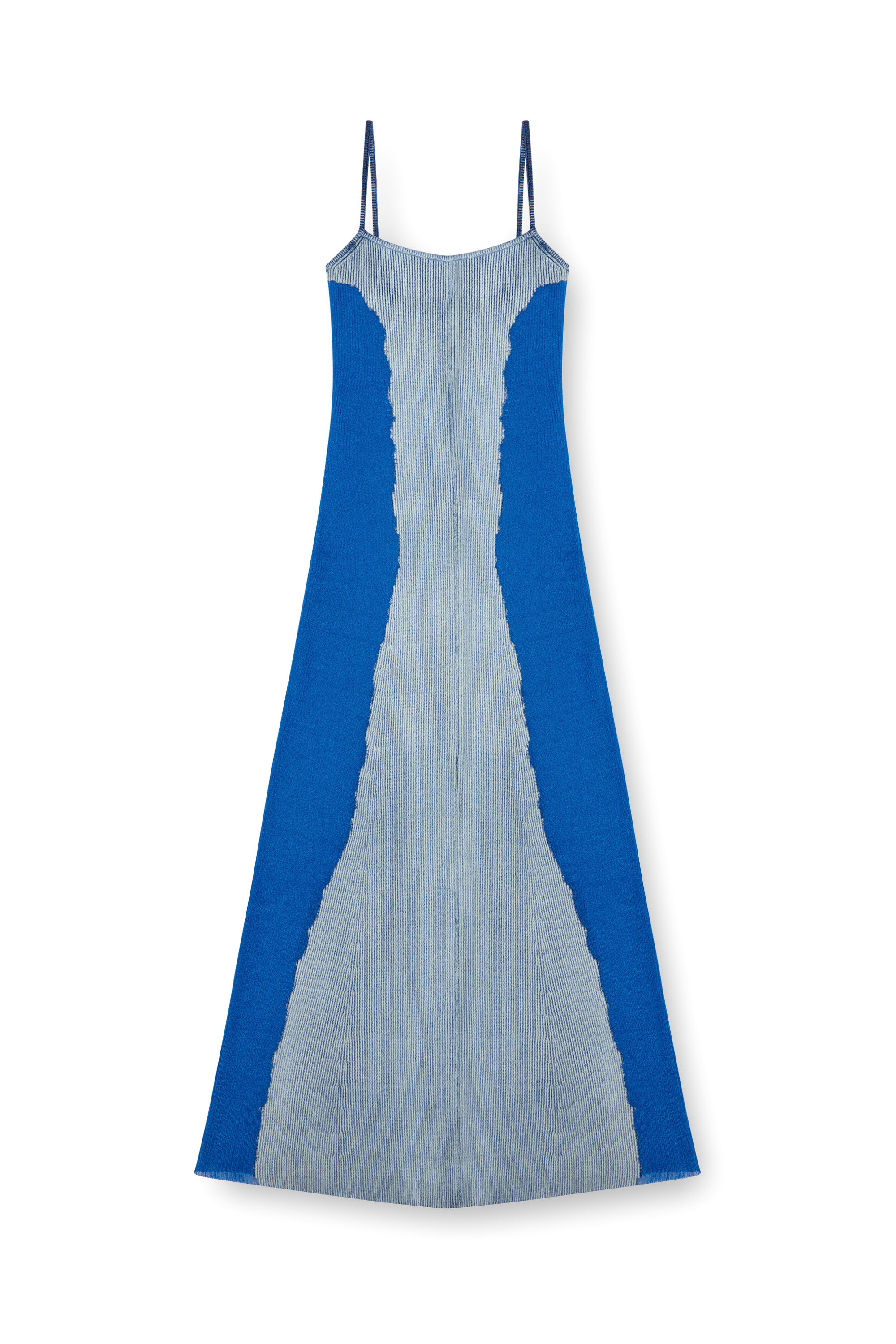 Diesel - M-EDAGLIA, Femme Robe nuisette midi en maille dévorée in Bleu - Image 2