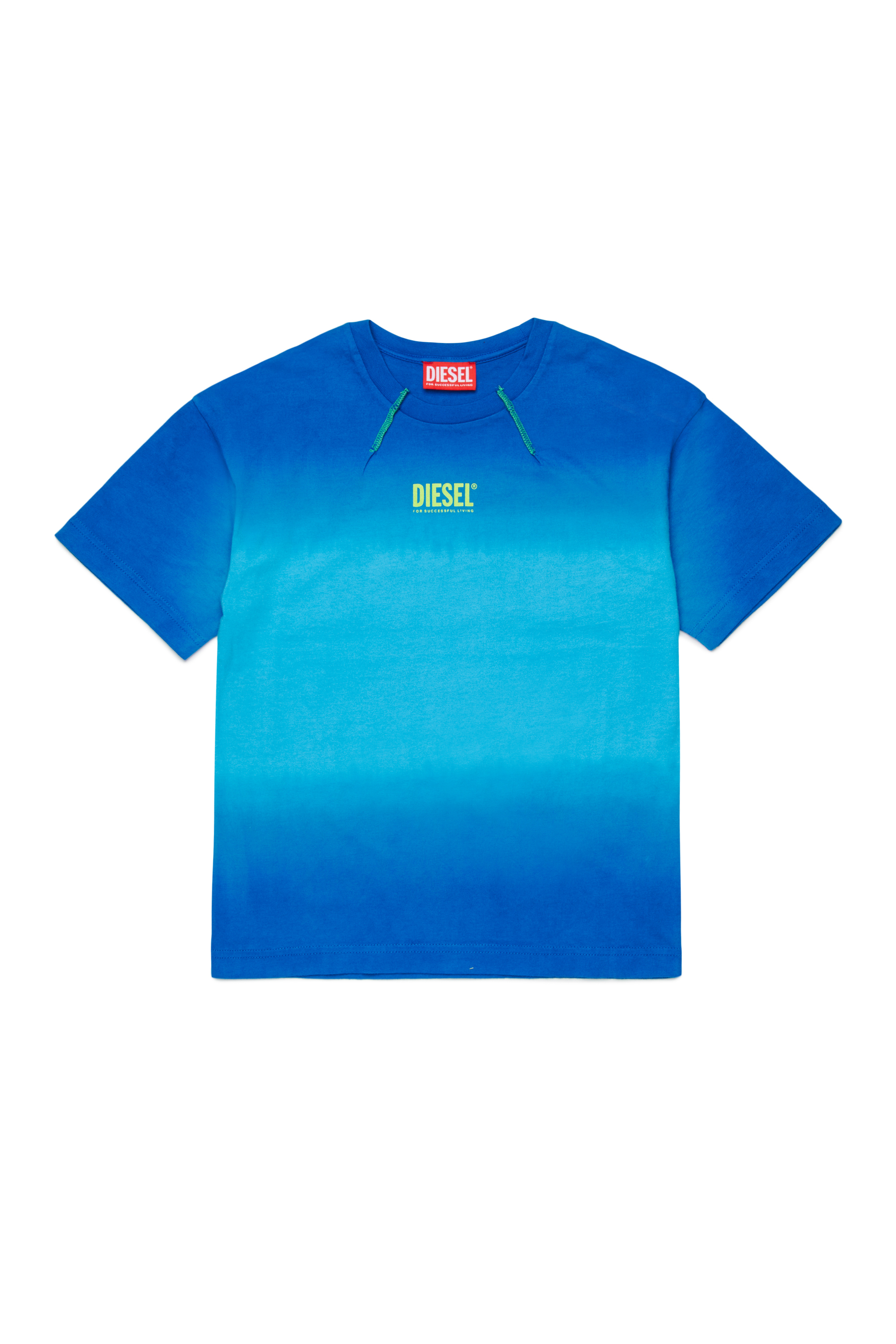 Diesel - TSHADE OVER, T-shirt en coton avec un effet ombr&eacute; Homme in Bleu - 1
