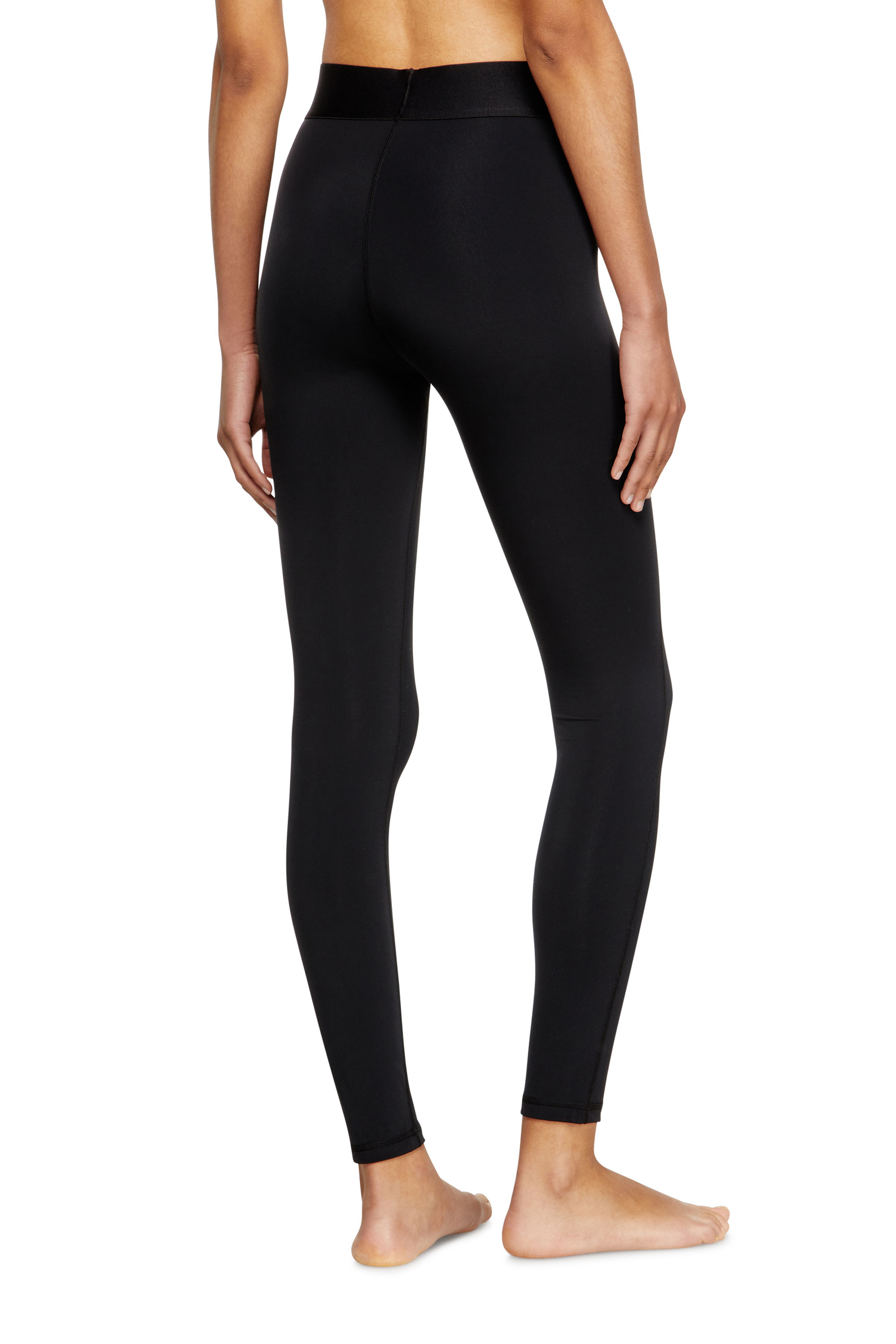 Diesel - ADELINE-D-POP, Leggings en microfibre avec logo tronqué Femme in Noir - 3