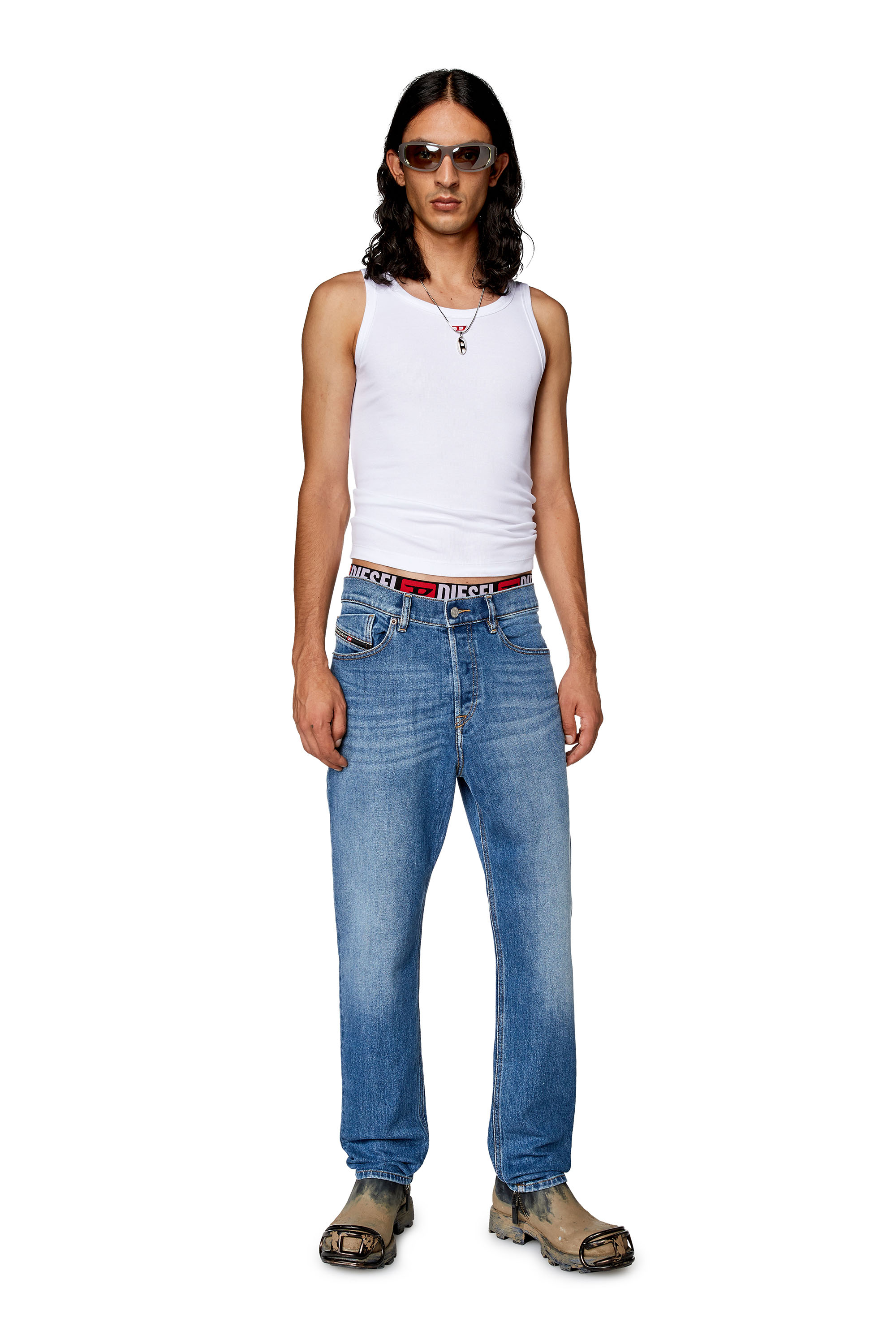 Diesel - Tapered Jeans 2005 D-Fining 09F82, Bleu moyen - Image 4