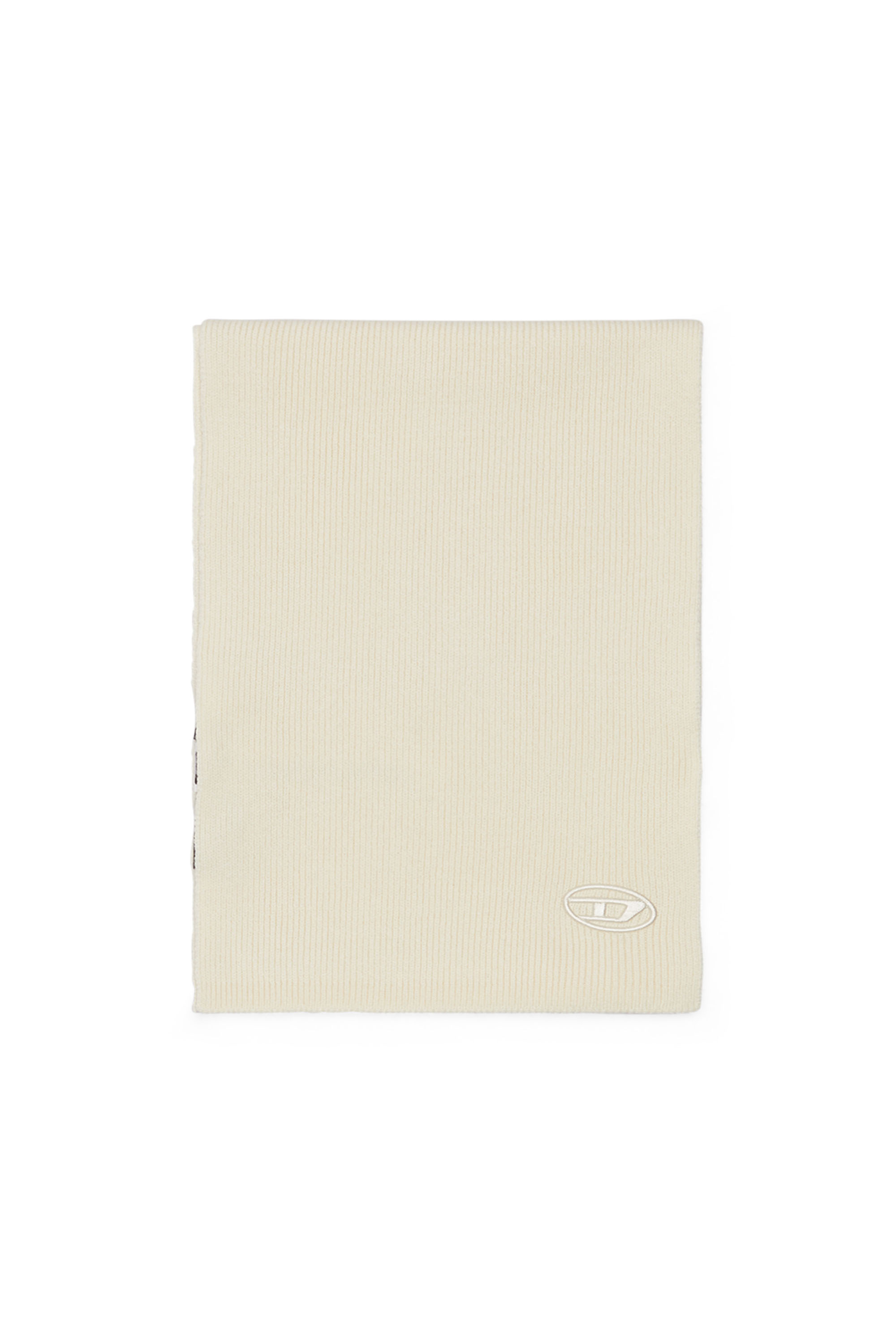 Diesel - K-CODER SCARF, &Eacute;charpe en laine m&eacute;lang&eacute;e et c&ocirc;tel&eacute;e Mixte in Blanc - 1