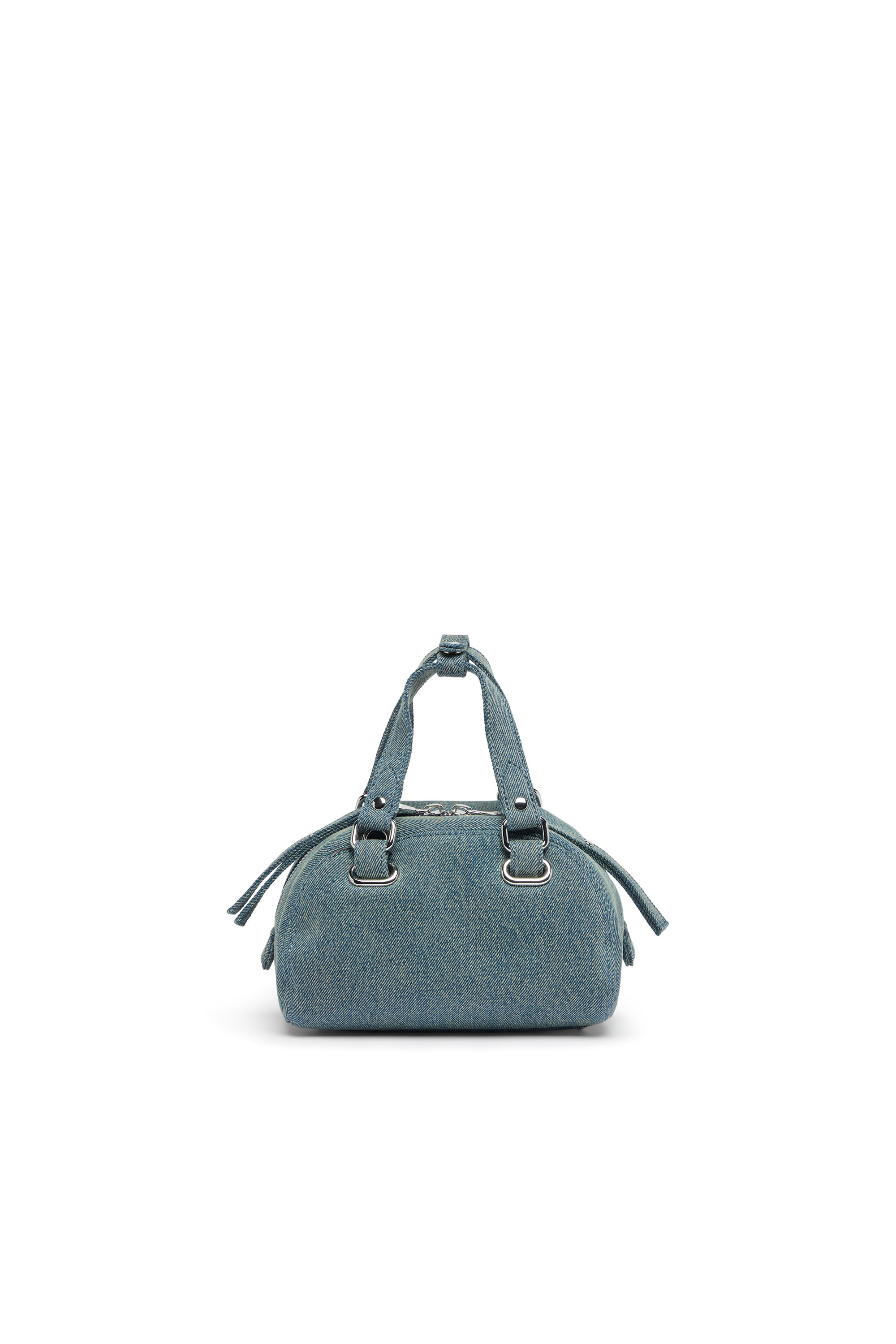 Diesel - 1DR DOME SOFT CROSSBODY, 1DR Dome-Petit sac bowling en denim avec logo Oval D Mixte in Bleu - 2