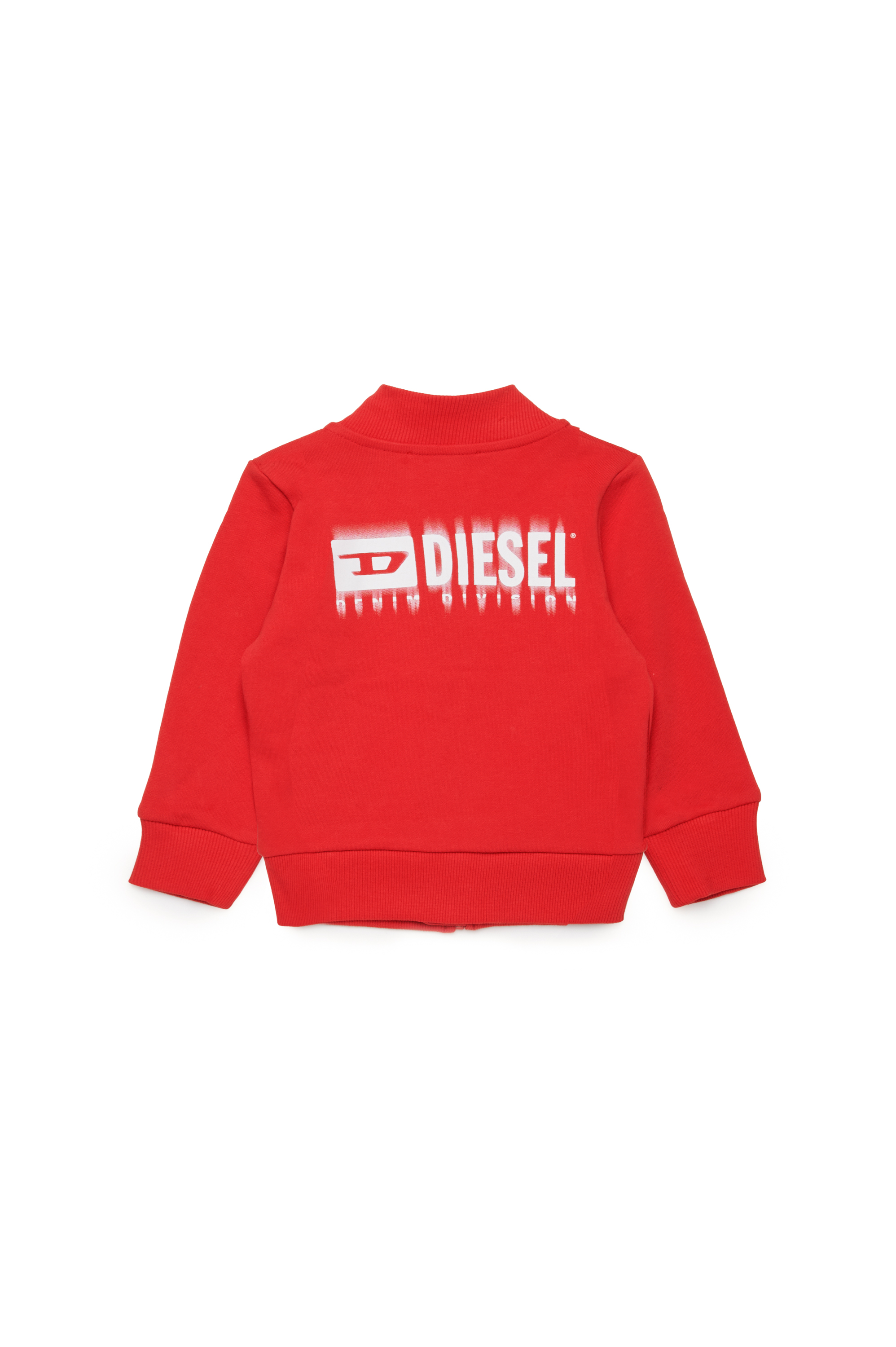 Diesel - SVOUGZIPALB, Mixte Sweat-shirt zippé avec logo taché in Rouge - Image 2