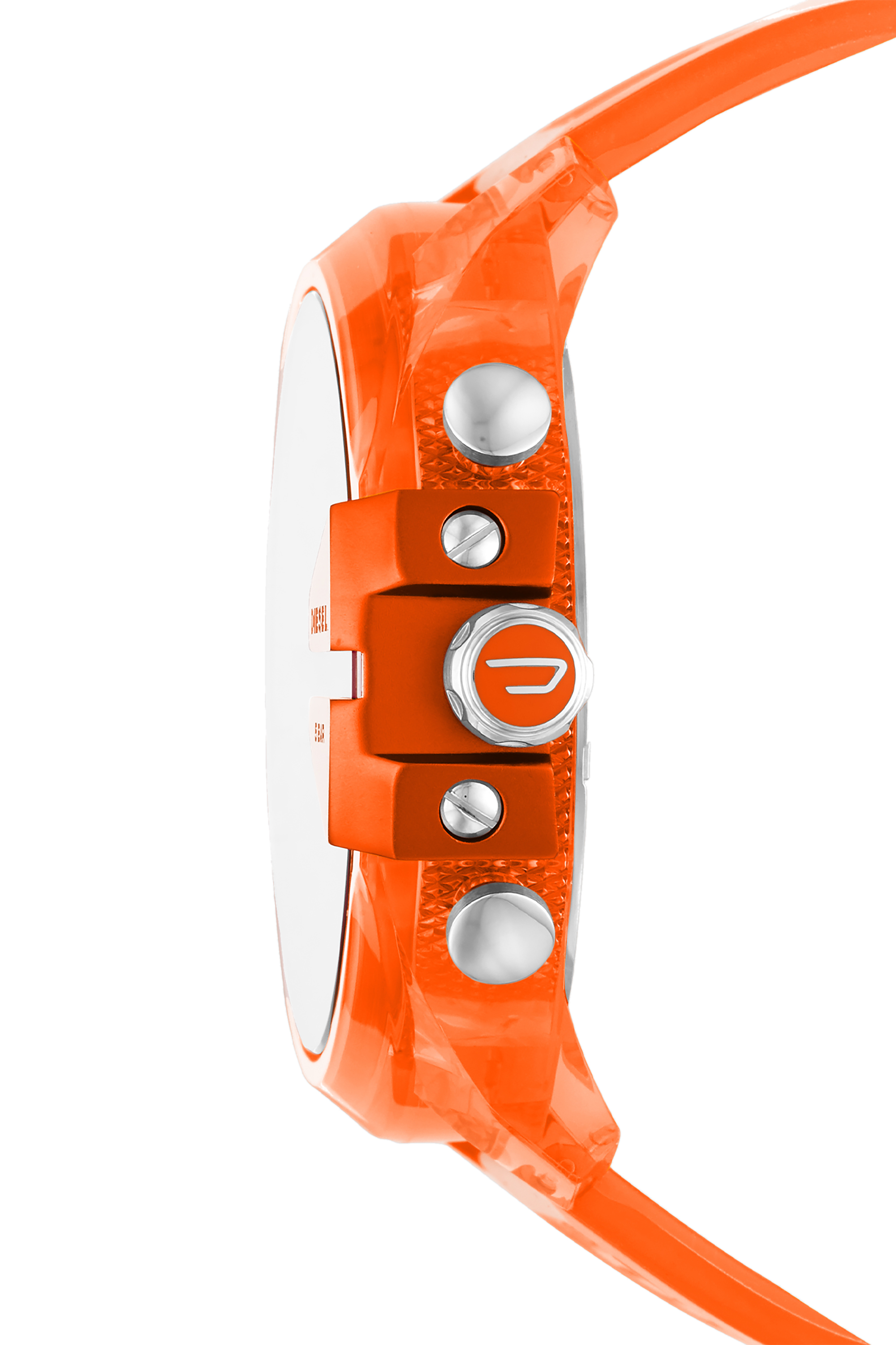 Diesel - DZ4533, Montre Mega Chief chronographe en polyuréthane orange Homme in Orange - 3