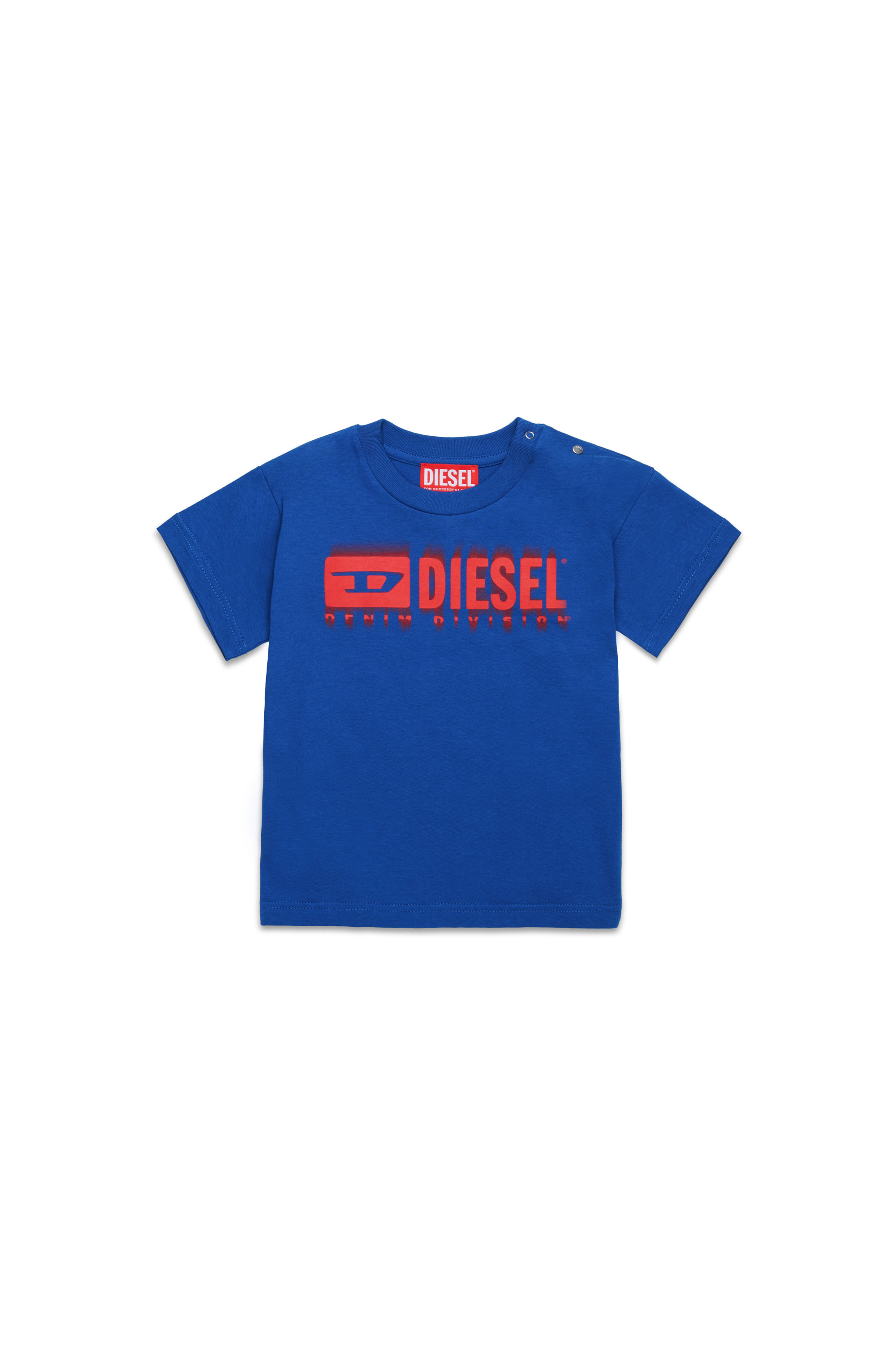 Diesel - TDIEGORL6MAB, T-shirt avec logo taché Mixte in Bleu - 1