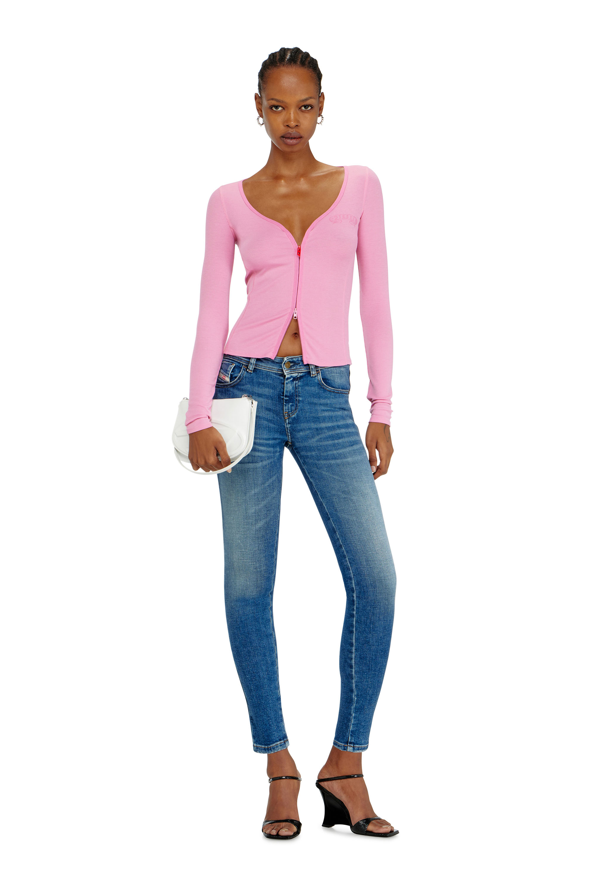 Diesel - Skinny Jeans 2017 Slandy 09P71 Femme, Bleu moyen - Image 1