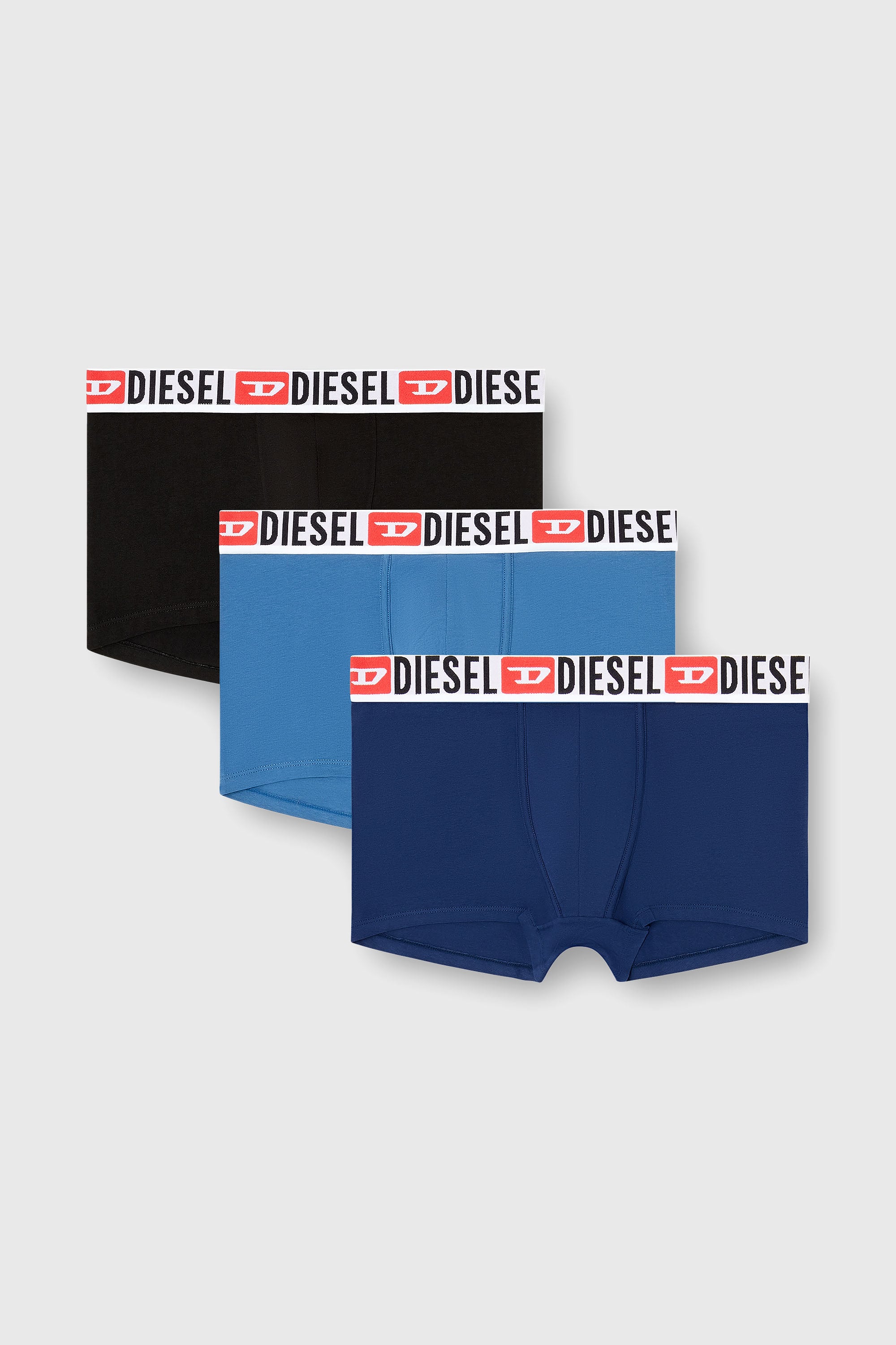 Diesel - UMBX-DAMIENTHREEPACK, Lot de trois boxers avec taille orn&eacute;e du logo sur toute la surface Homme in Polychrome - 1