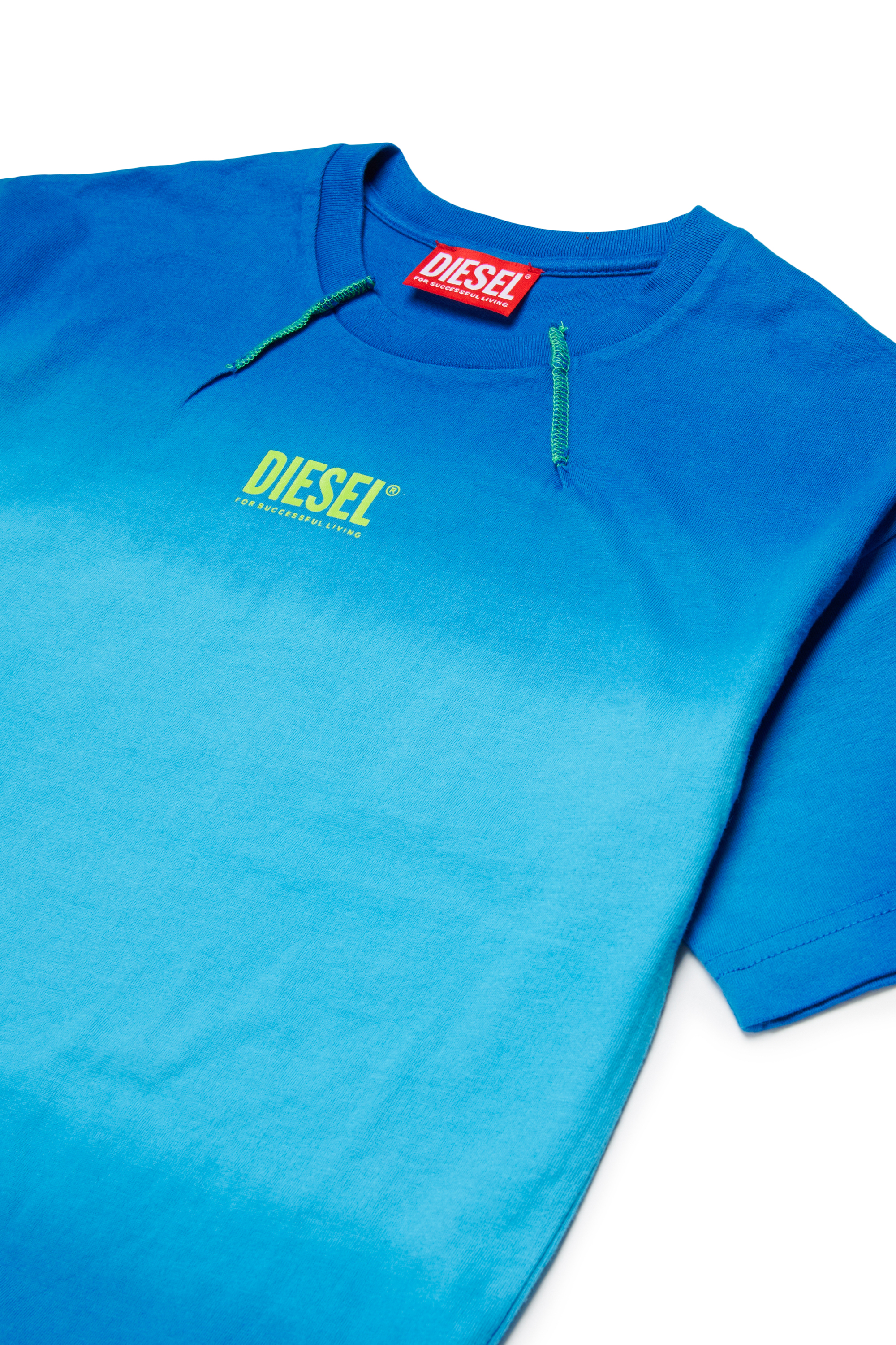 Diesel - TSHADE OVER, T-shirt en coton avec un effet ombr&eacute; Homme in Bleu - 3