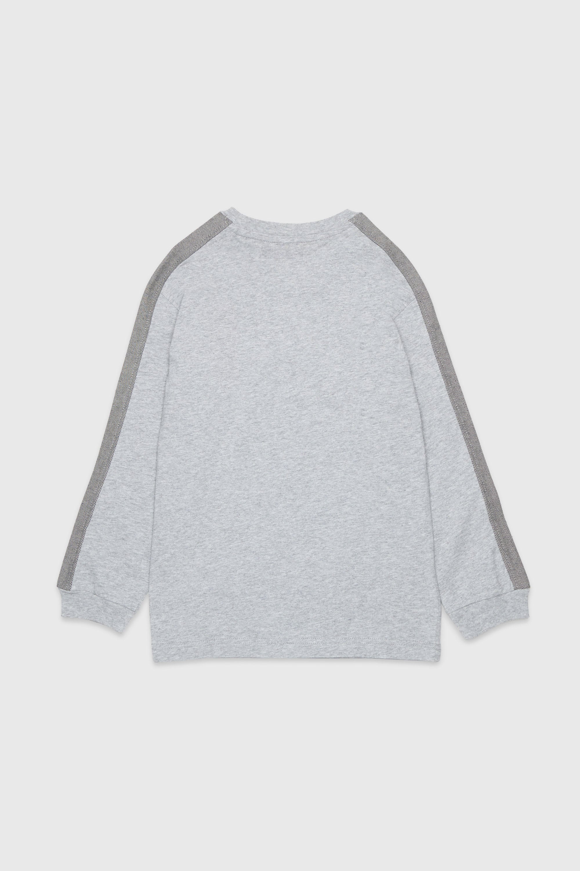 Diesel - TEAN OVER, T-shirt &agrave; manches longues avec logo et bandes contrast&eacute;es Homme in Gris - 2
