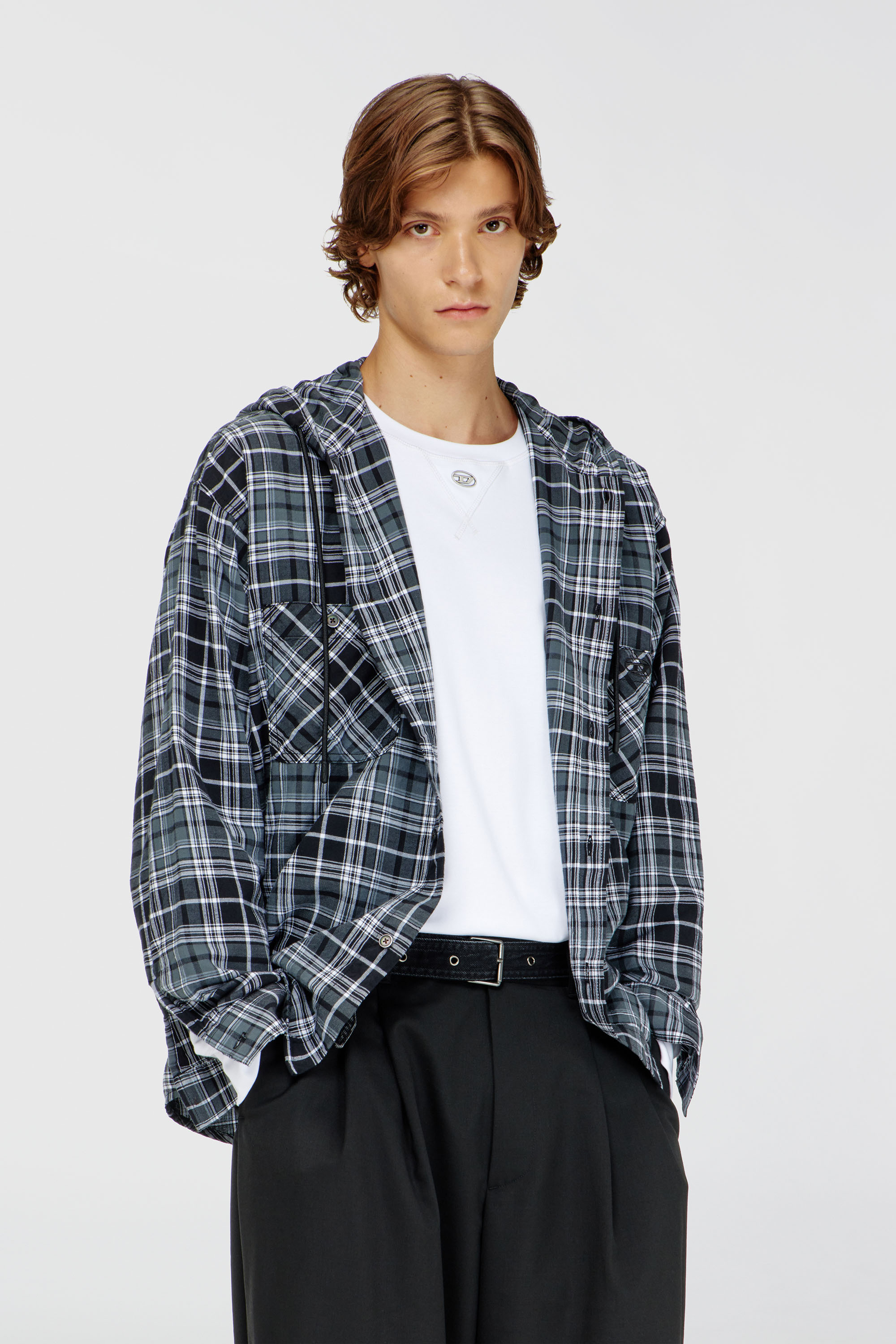 S-DRUM-HOODY-DGBT, Noir/Blanc
