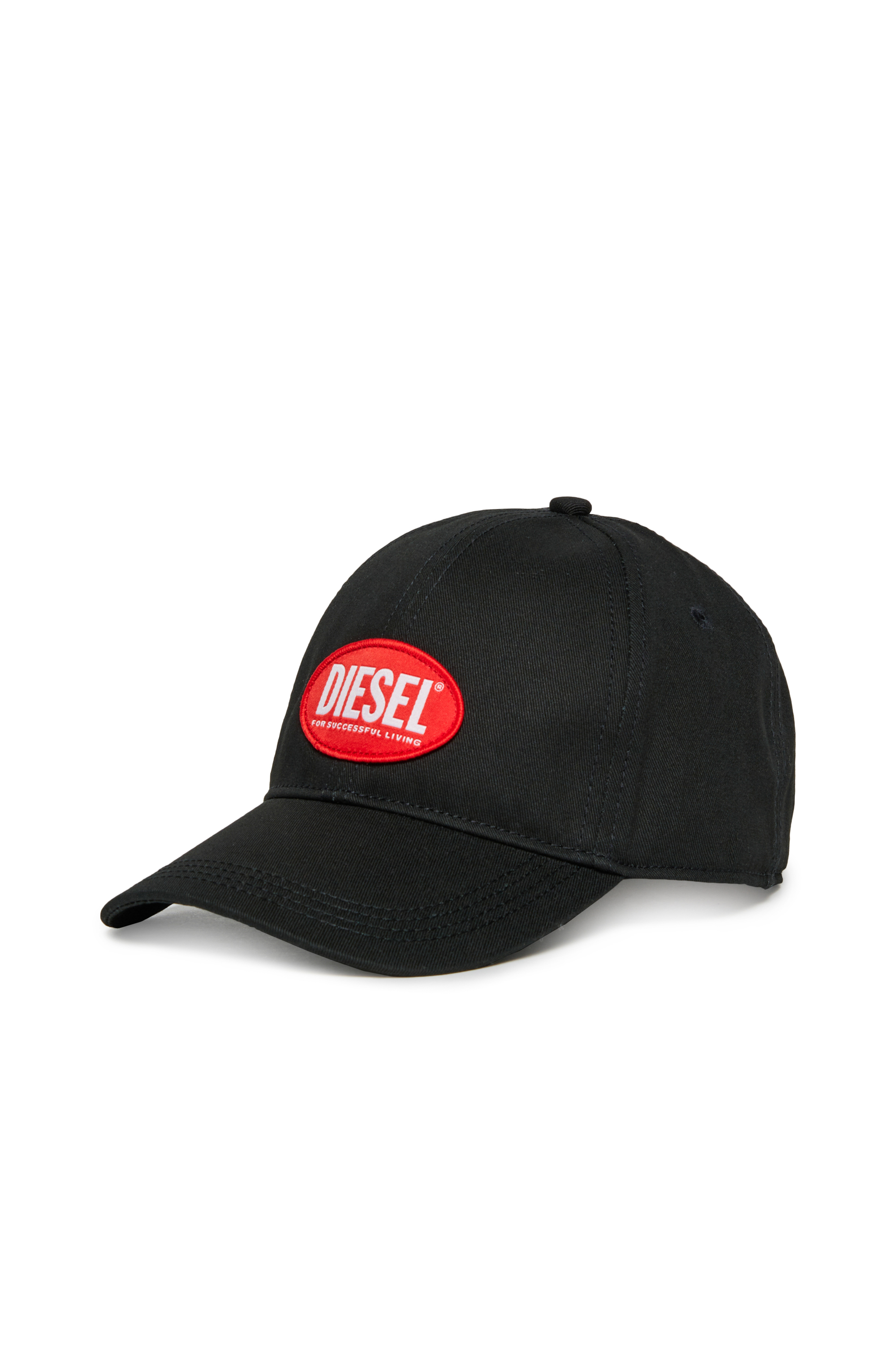 Diesel - FCORRYJACQWASH, Chapeau en coton avec logo Homme in Noir - 1