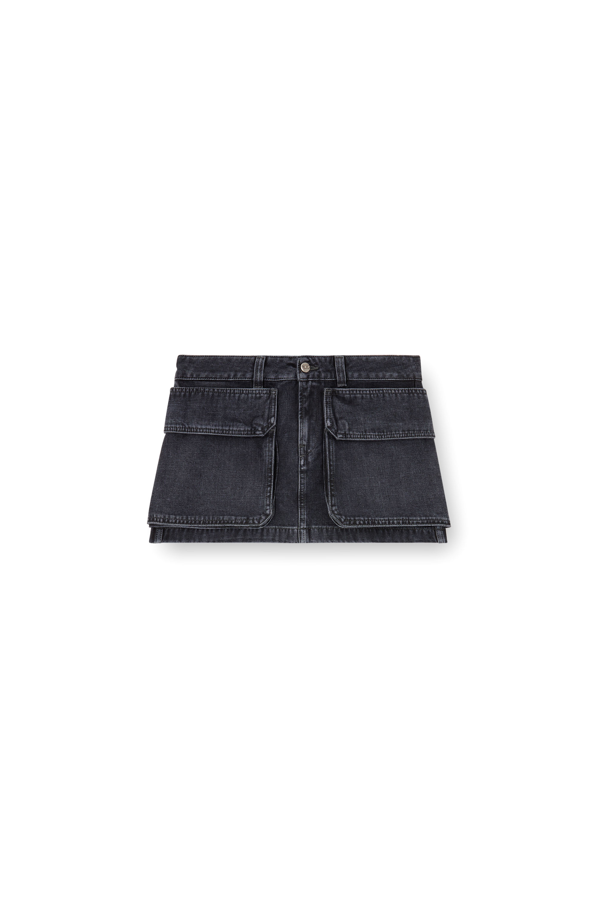 Diesel - DE-TON, Mini-jupe en denim tissé batavia Femme in Noir - 3