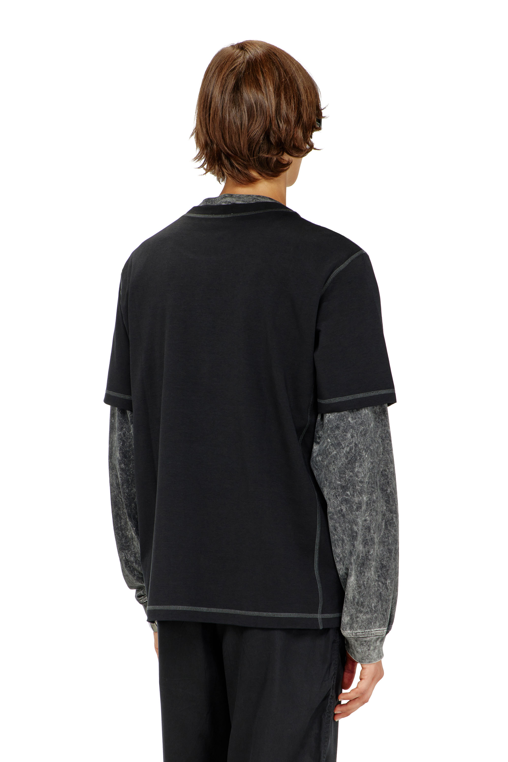 Diesel - T-MADJUST-TR, T-shirt r&eacute;guli&egrave;re avec col rond et Oval D Homme in Gris - 4