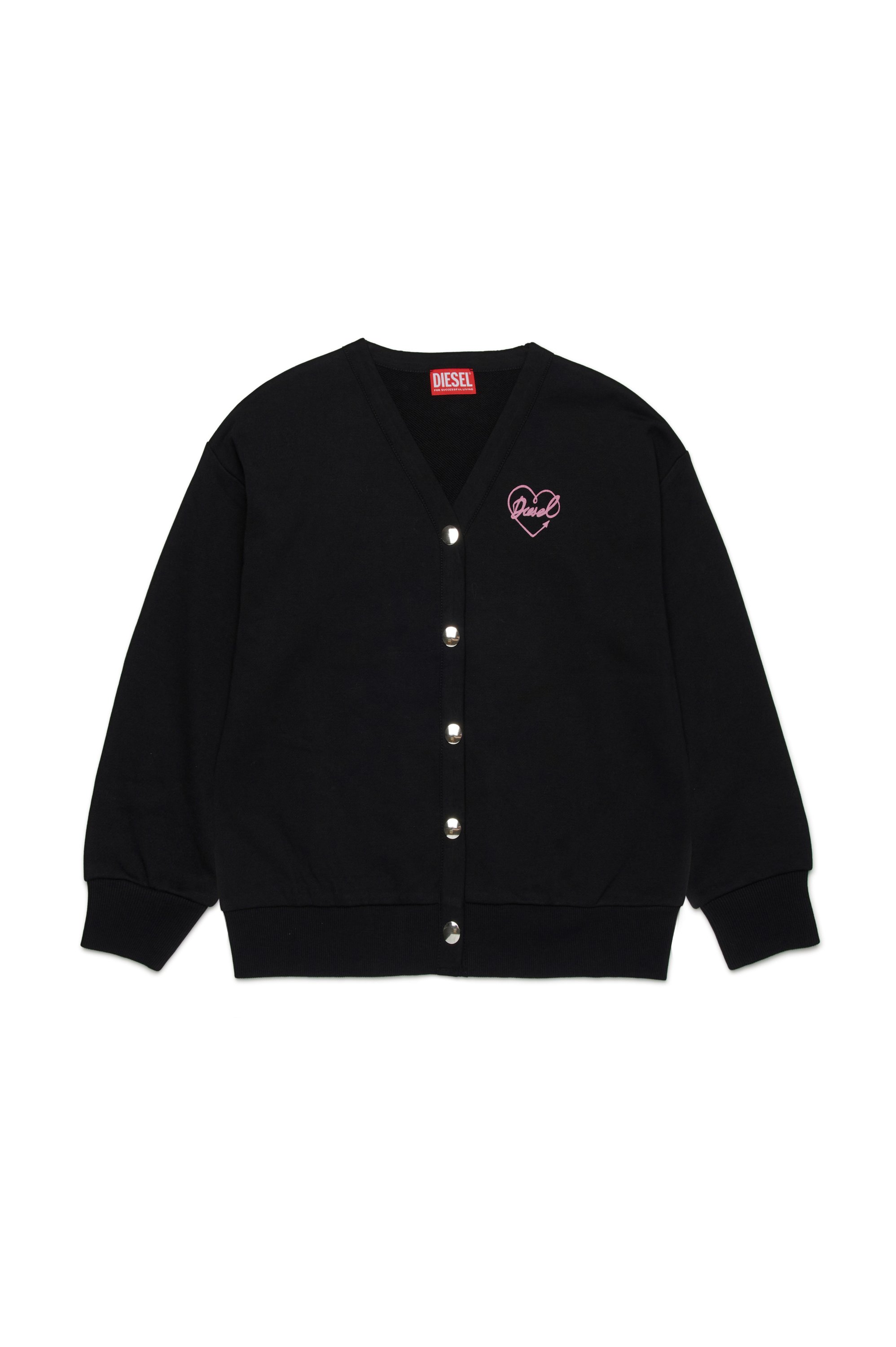 Diesel - SEMMPY, Sweat-shirt avec logo cœur floqué Femme in Noir - 1