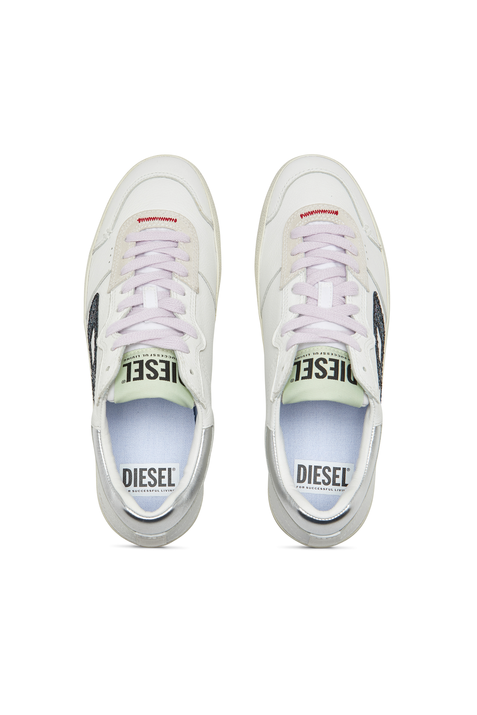 Diesel - S-LEROJI LOW W, S-Leroji-Sneakers en cuir avec logo pailleté Femme in Polychrome - 5