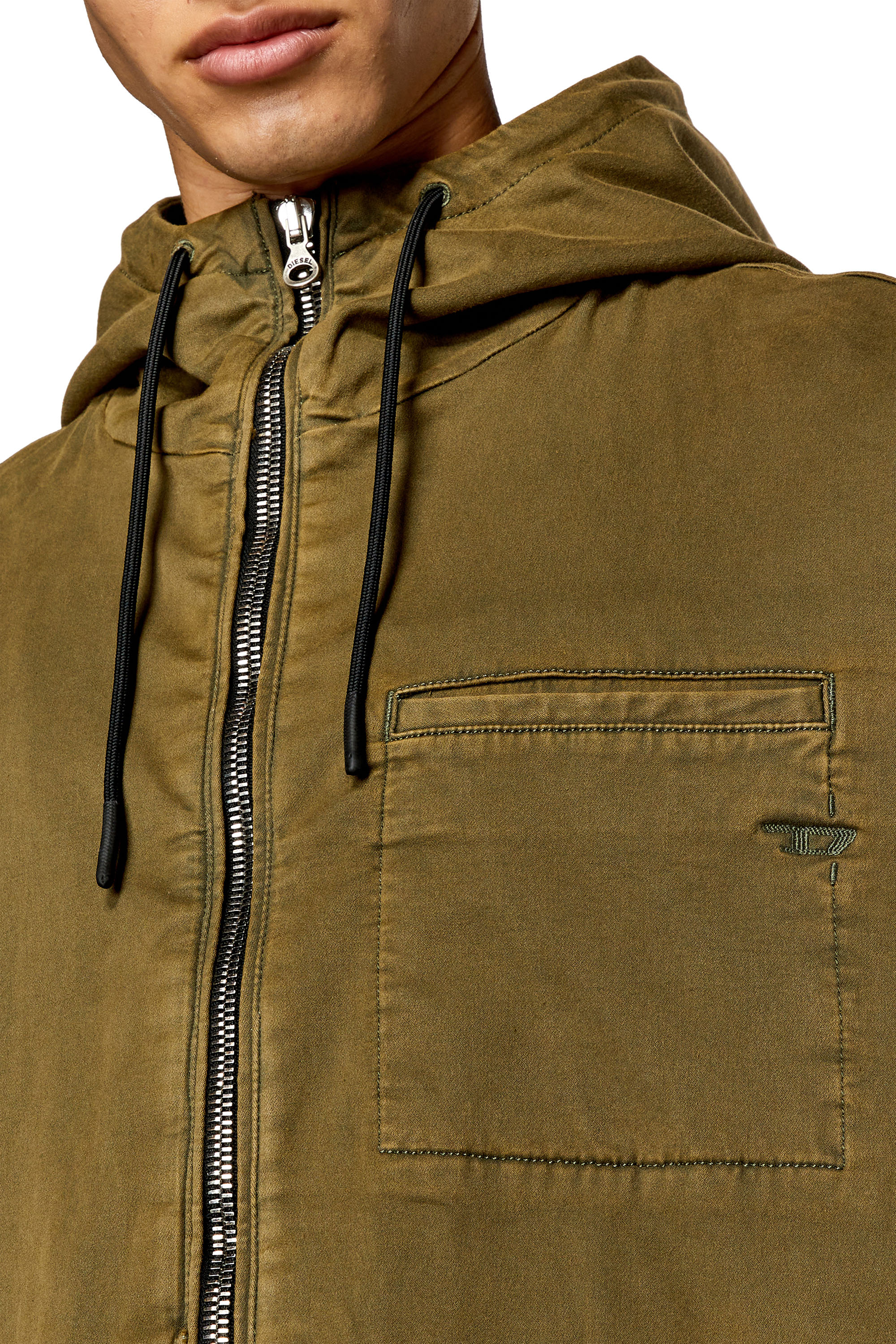 Diesel - D-HENNES JOGG, Veste à capuche JoggJeans Homme in Vert - 5