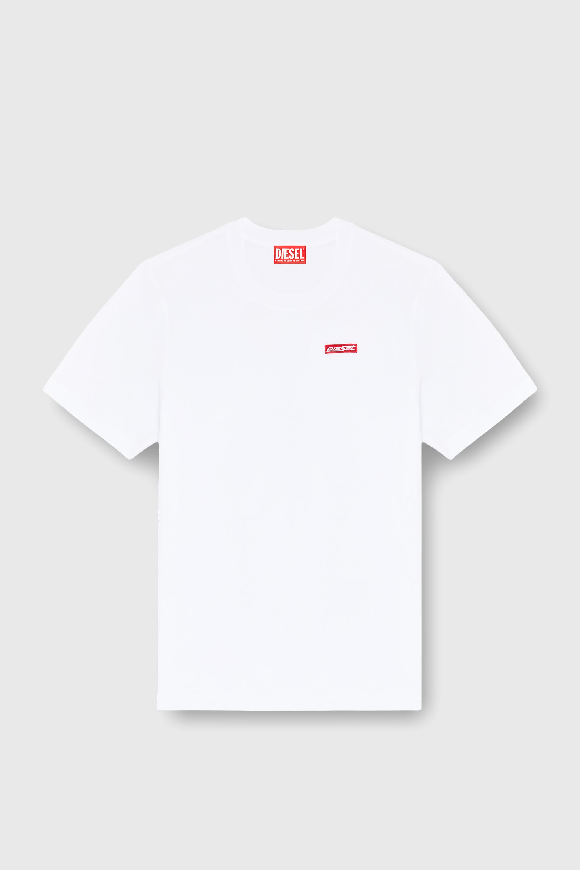 Diesel - T-ADJUST-AA12, T-shirt en coton avec patch logo Homme in Blanc - 2