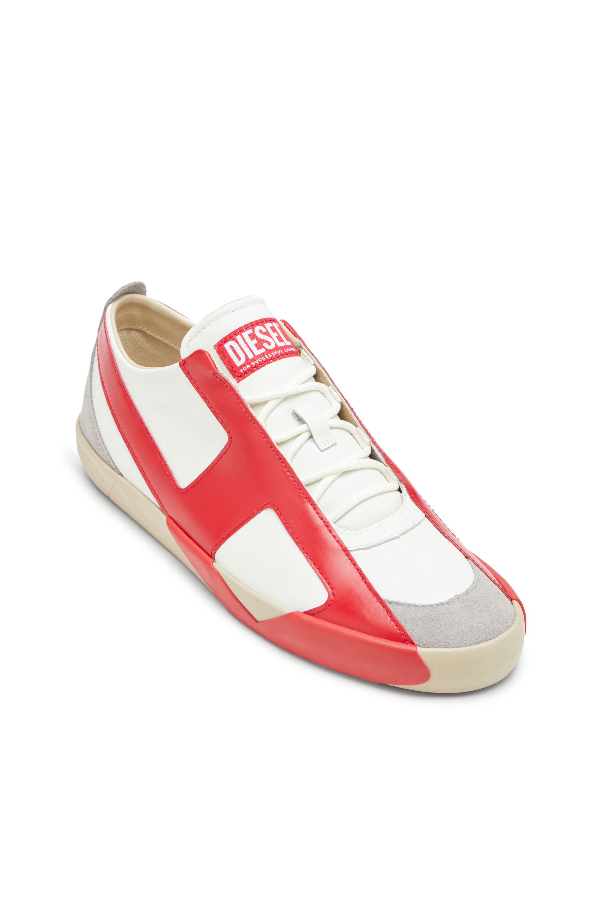 Diesel - S-SLANTE-D LOW, S-Slante-D-Baskets en daim et cuir avec logo D Homme in Polychrome - 6