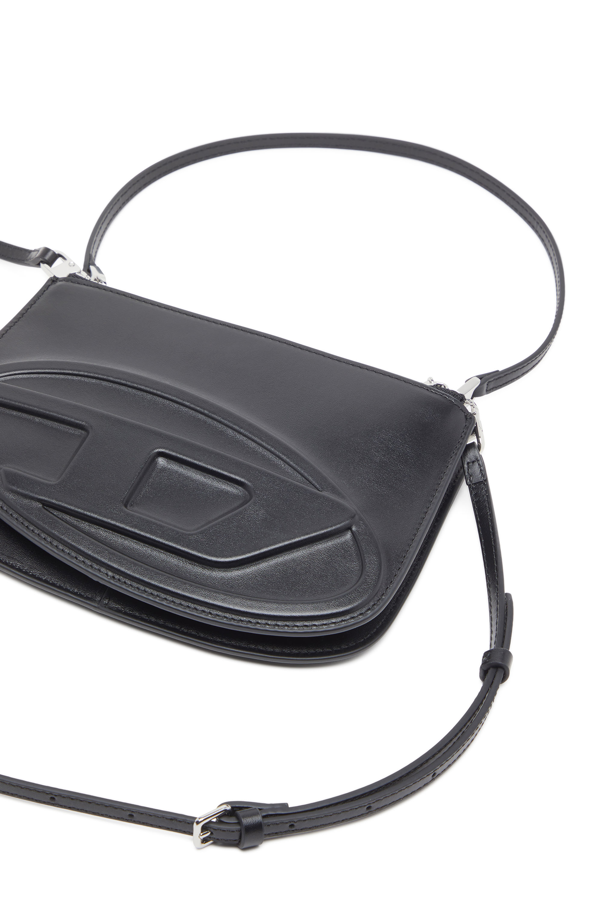 Diesel - 1DR TWIN, 1DR Twin-Sac épaule à deux pochettes en cuir imprimé Femme in Noir - 5