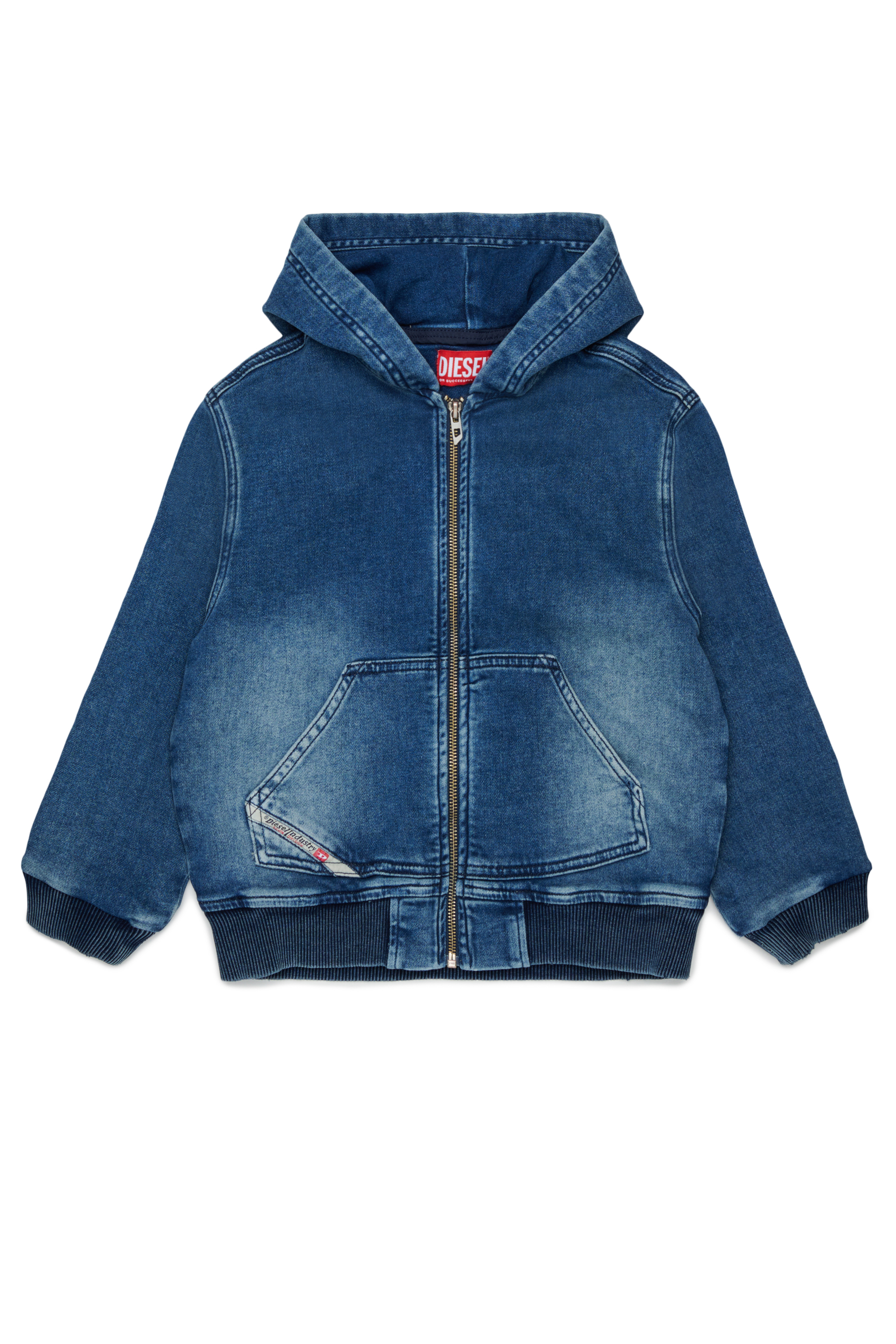 Diesel - STIMM-OVER JJJ, Sweat &agrave; capuche zipp&eacute; en JoggJeans Homme in Bleu - 1