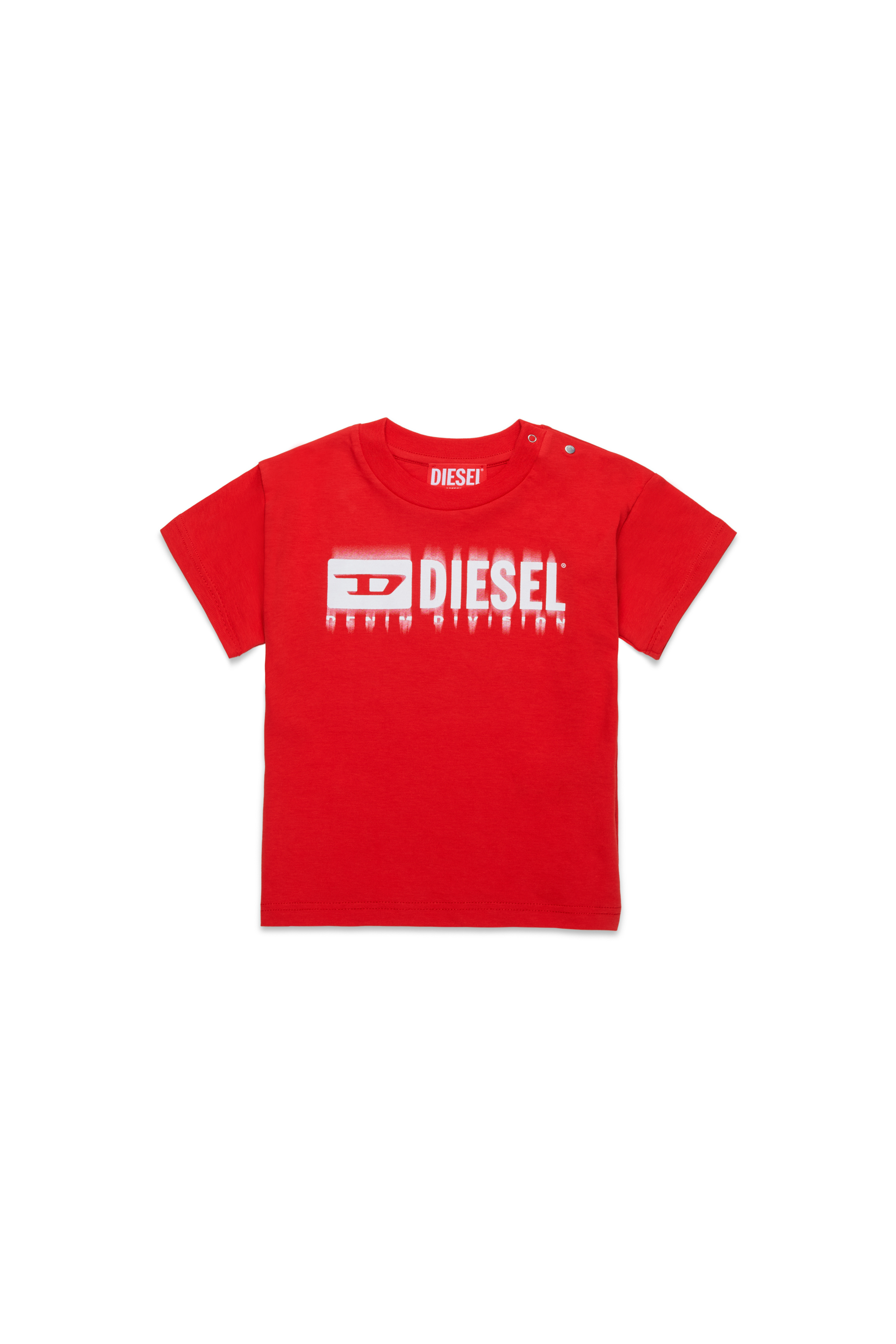 Diesel - TDIEGORL6MAB, T-shirt avec logo taché Mixte in Rouge - 1