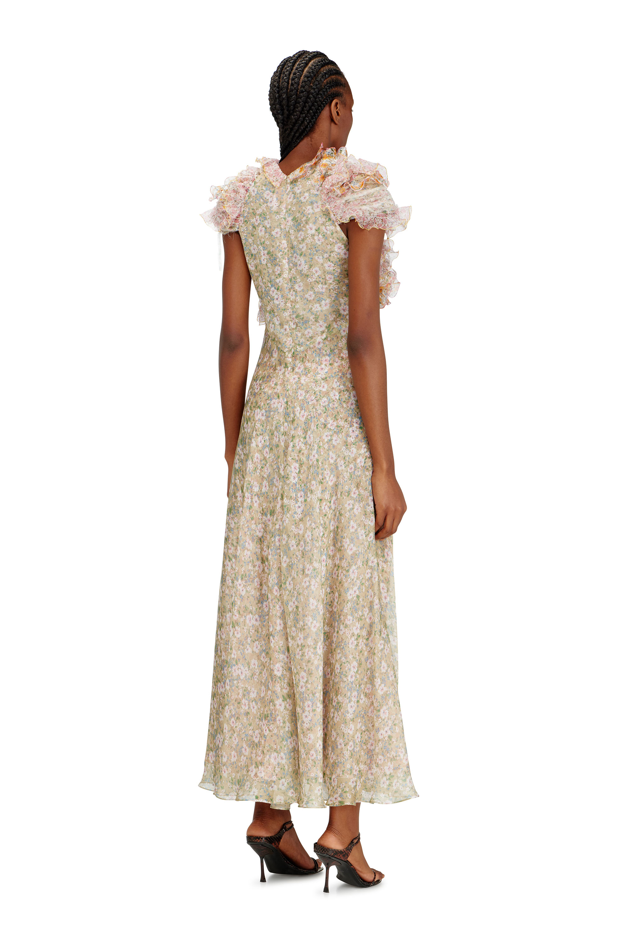 Diesel - D-FIBY, Woman's Silk dress with floral print in Multicolor - 4