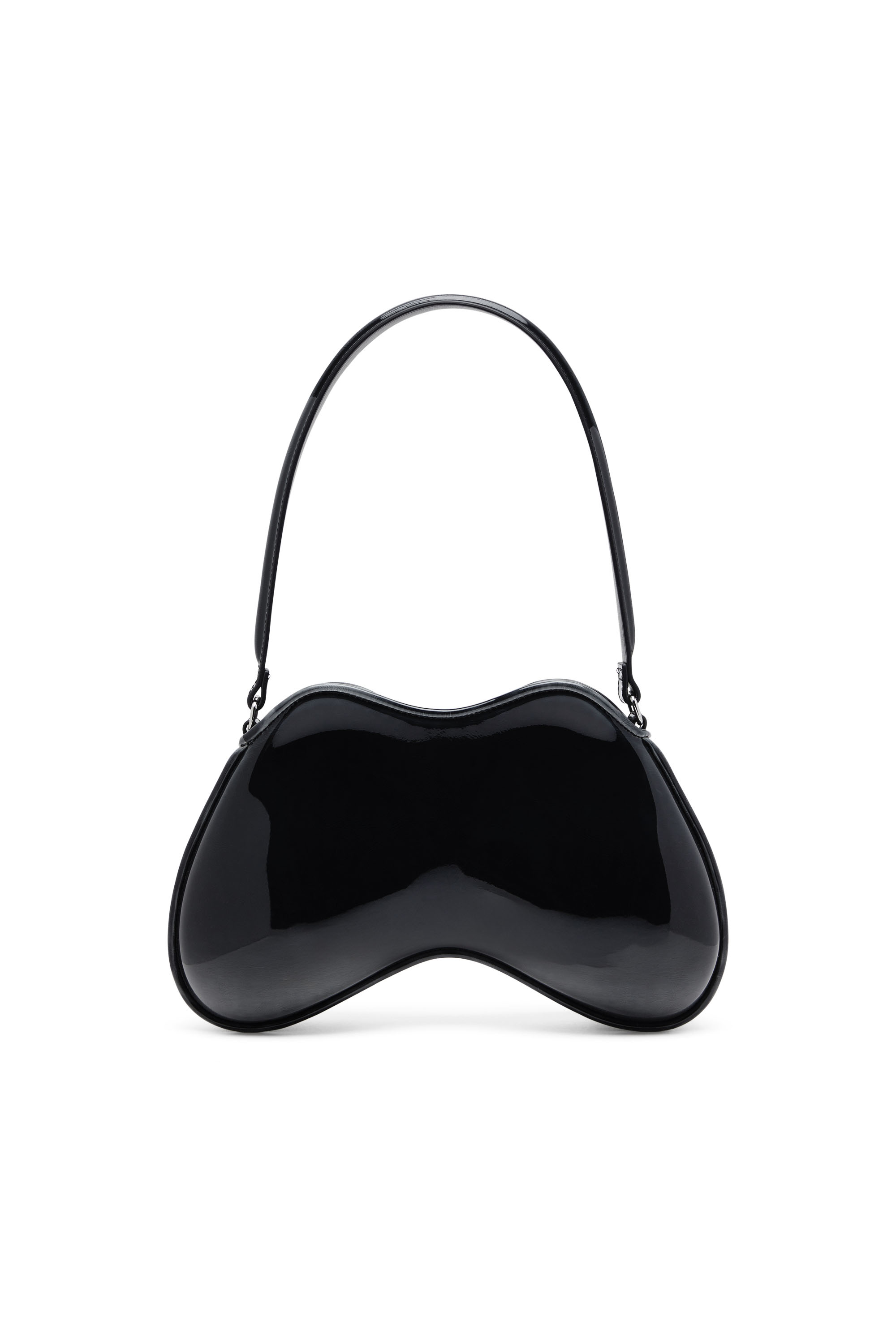 Diesel - DOUBLE-D SHOULDER, Double-D-Sac épaule rigide en PU brillant dégradé Femme in Noir - 3