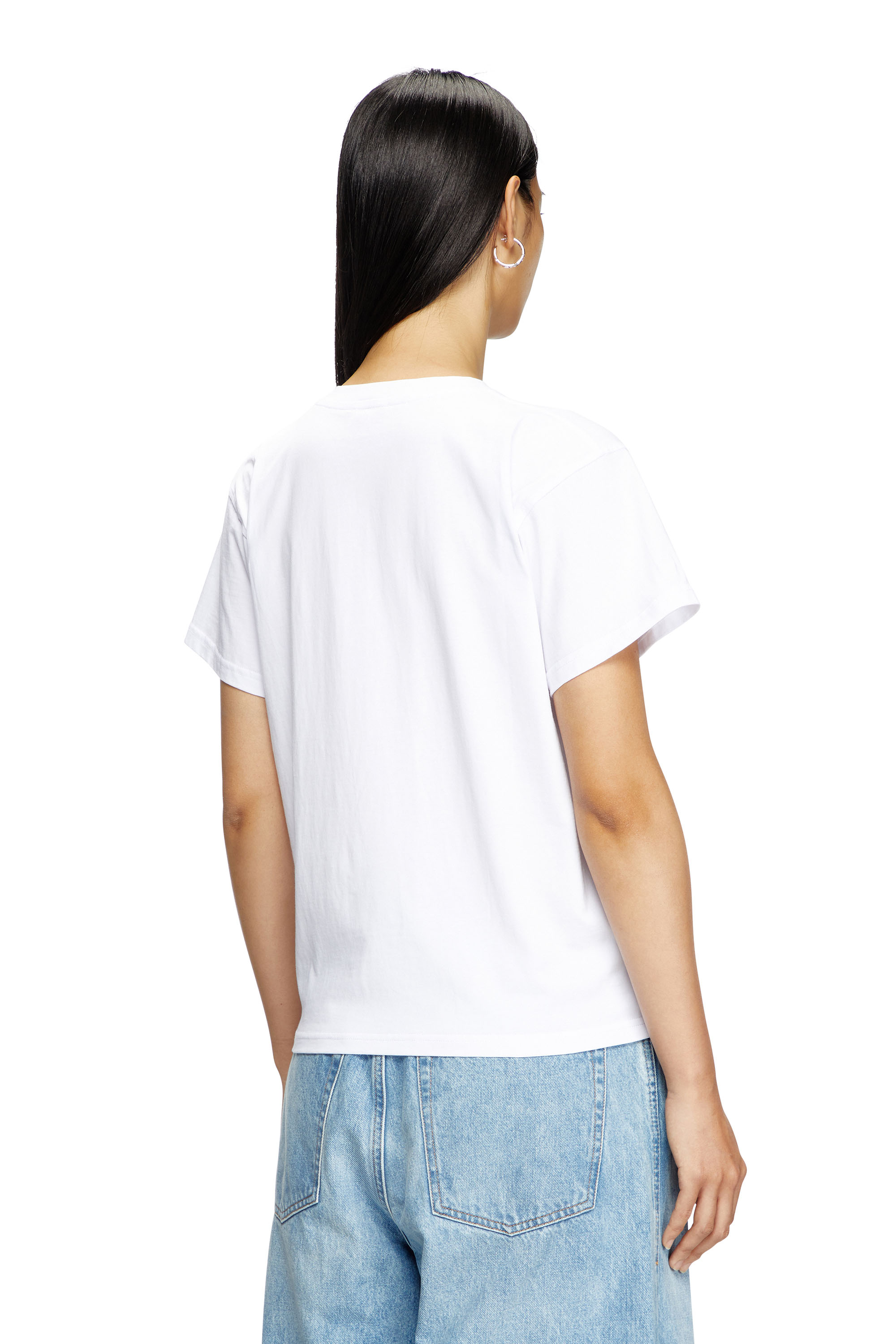 Diesel - T-MAREY, T-shirt avec petit Oval D Femme in Blanc - 4