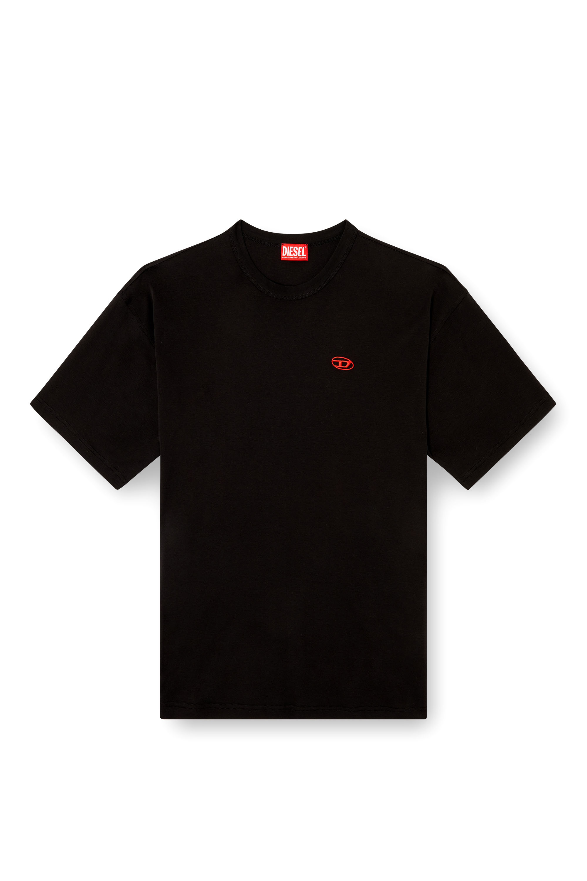 Diesel - T-BOXT-T6, T-shirt avec Oval D rouge Homme in Noir - 3
