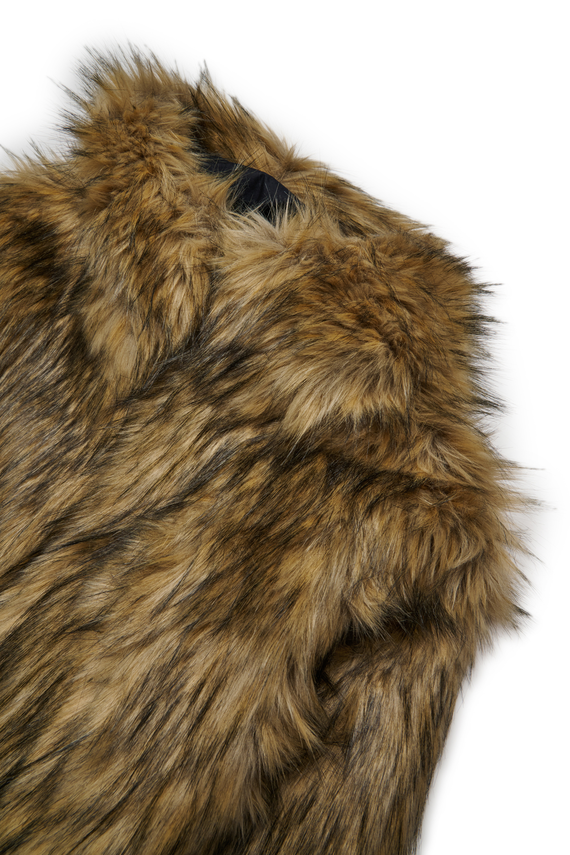 Diesel - JFURLY, Veste en fausse fourrure avec logo Femme in Marron - 3