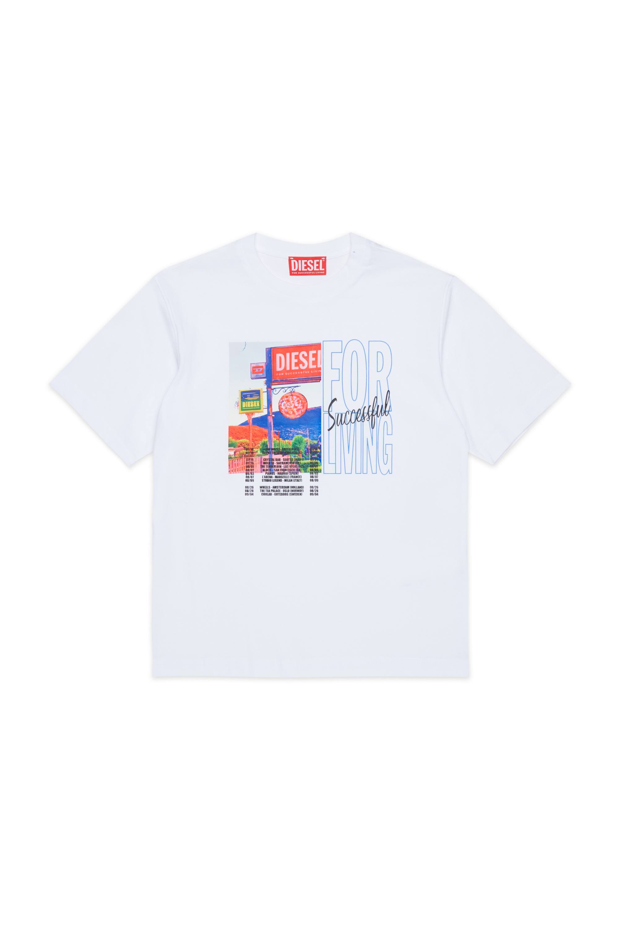 Diesel - TFOR OVER, Man's Cotton T-shirt with photo print in White - 1