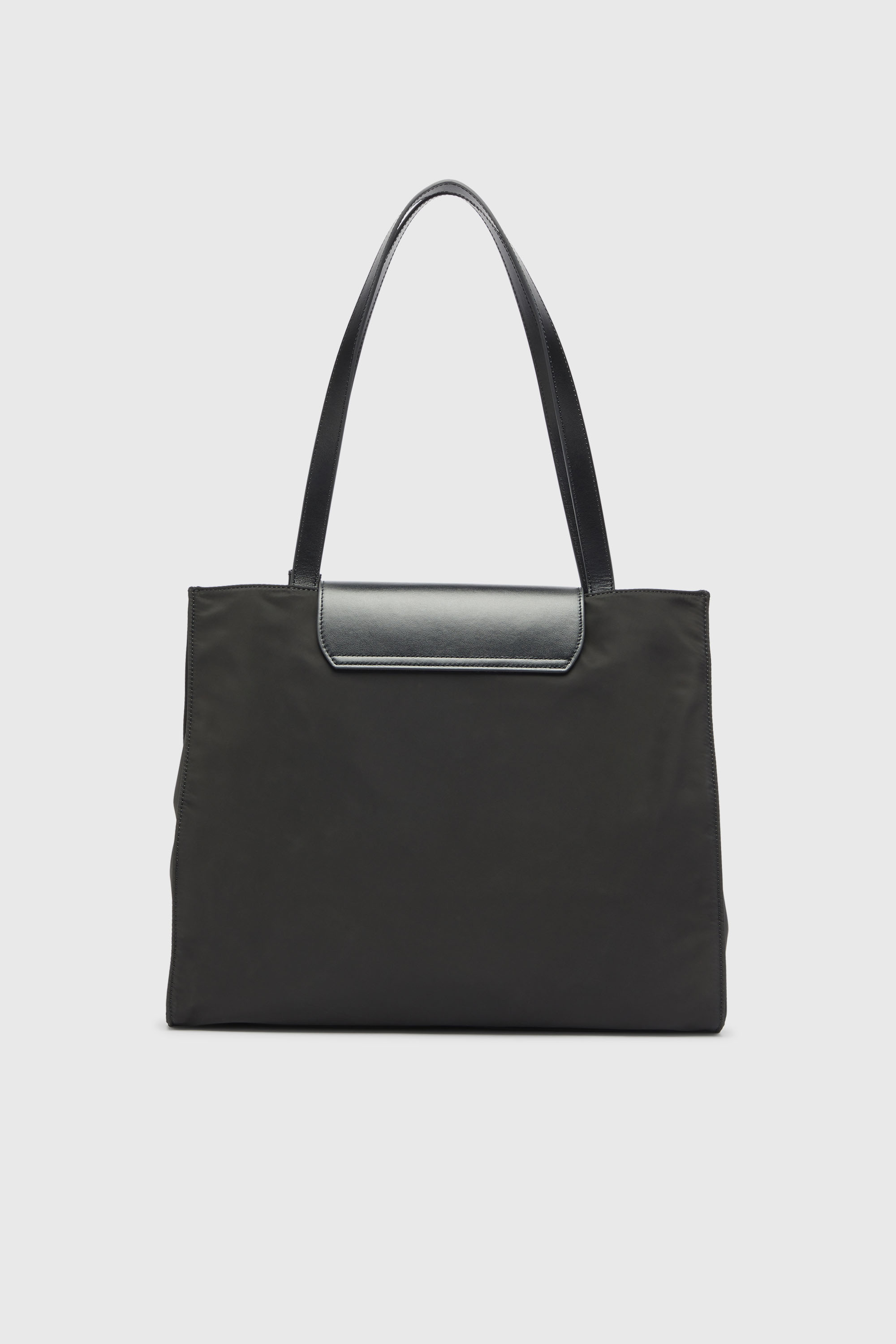 Diesel - 1DR TOTE E/W, 1DR - Sac shopping en nylon avec rabat en cuir Mixte in Noir - 2