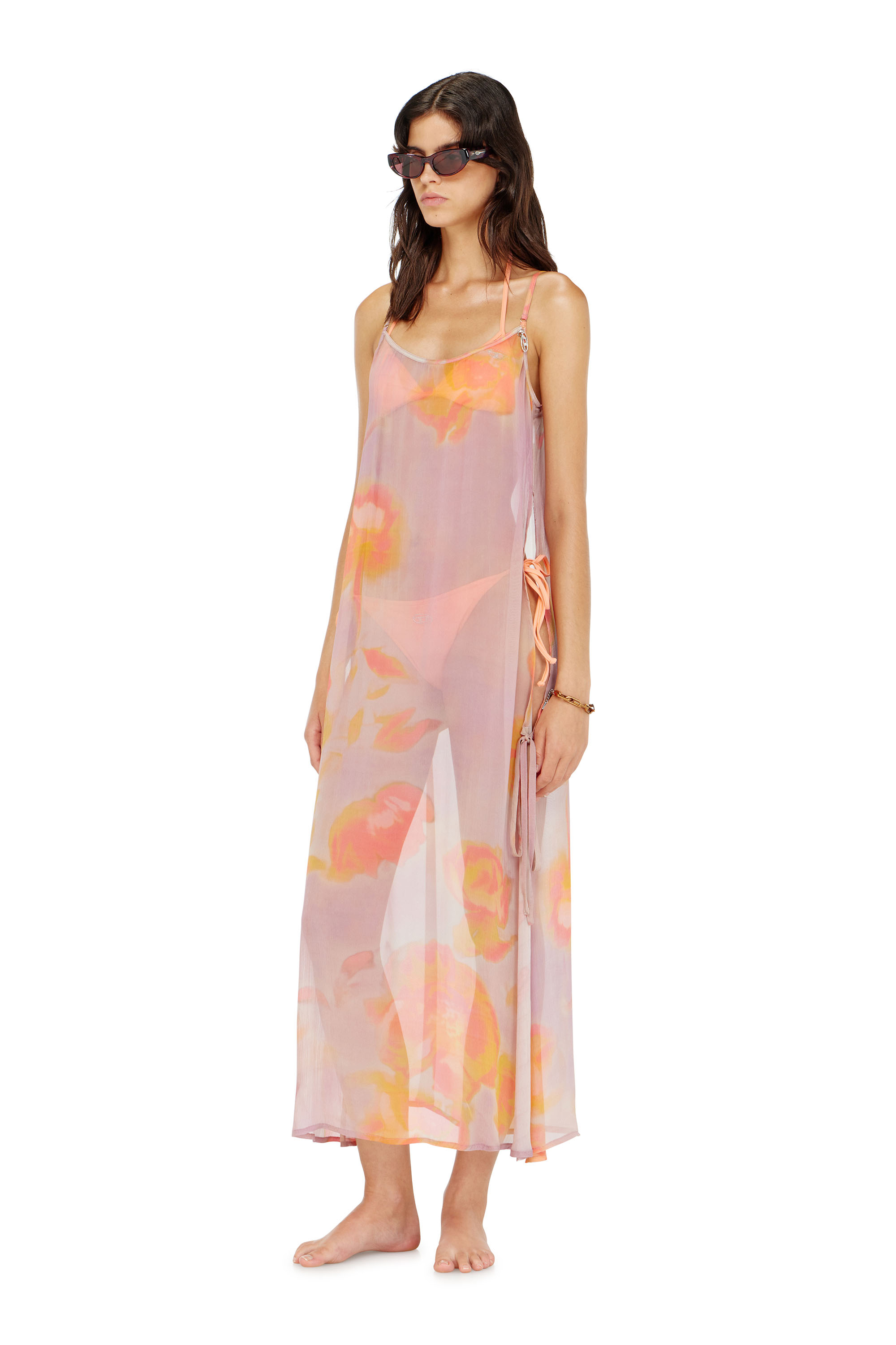 Diesel - VANYA-UTLT, Robe de plage en chiffon &agrave; motif floral Femme in ToBeDefined - 2