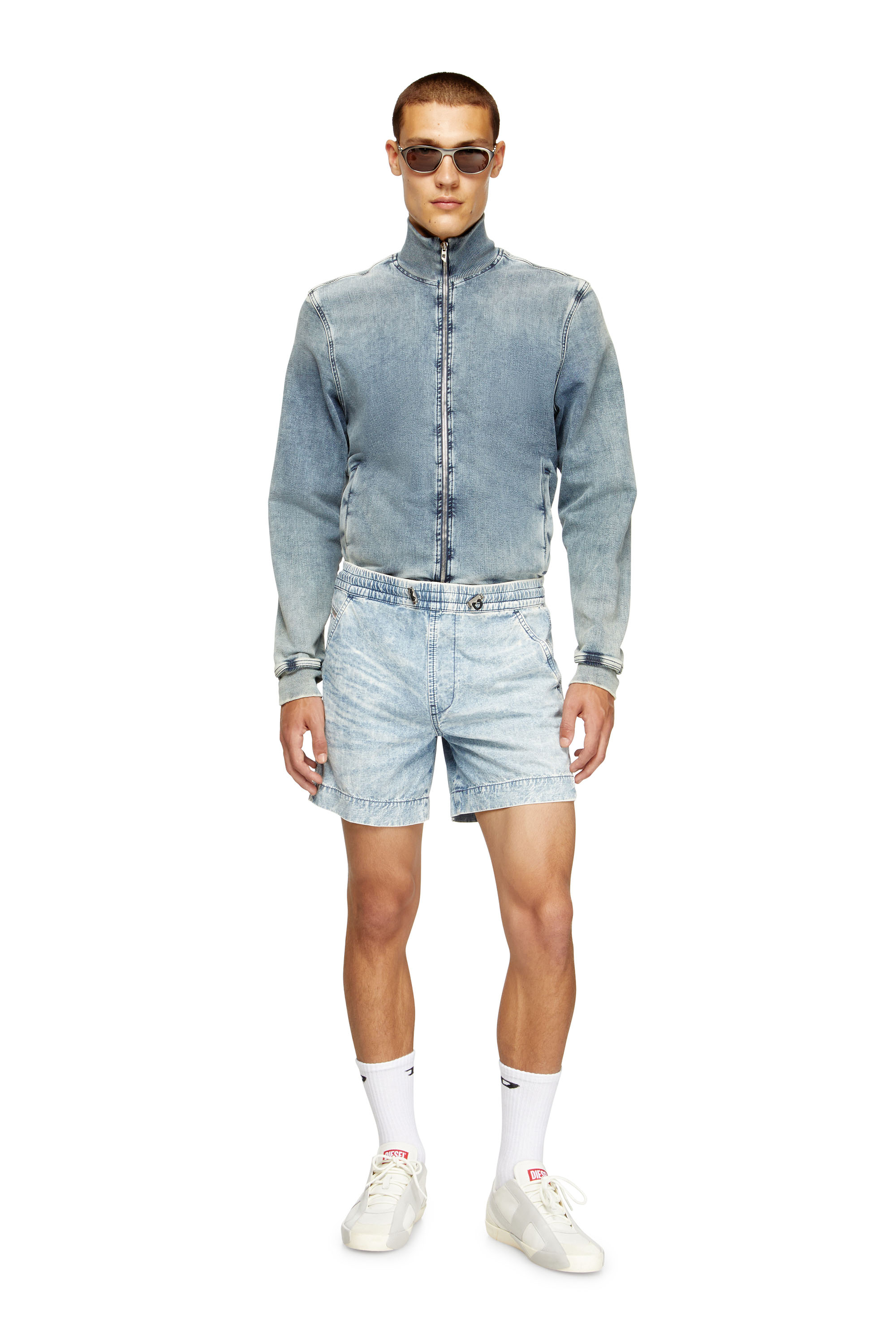 Diesel - D-TENNI-S, Short en denim marbré Mixte in Bleu - 2
