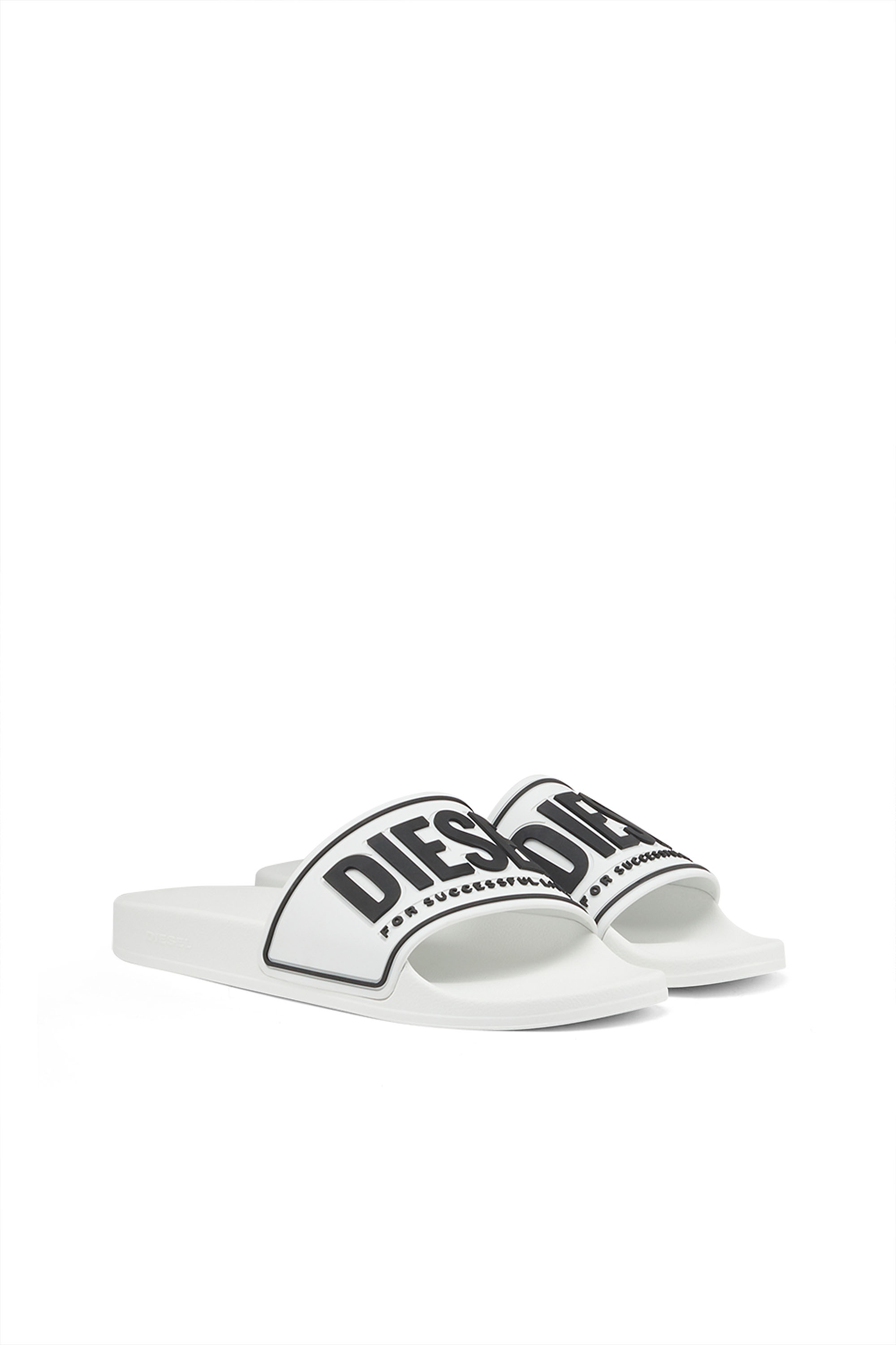 SA-MAYEMI CC W, White Diesel - SA-MAYEMI CC W, Woman's Sa-Mayemi-Rubber slides with embossed logo in White - 2