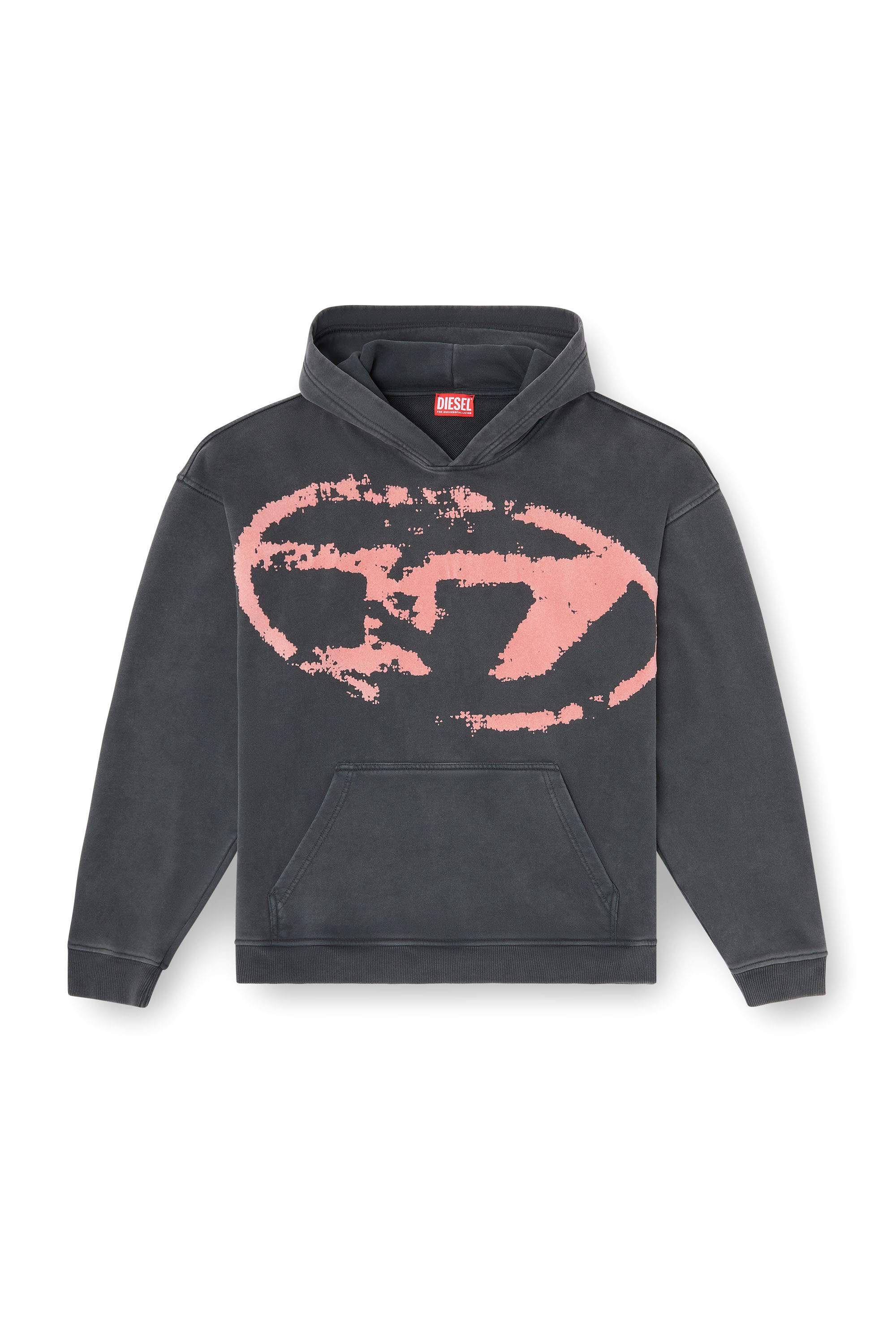 Diesel - S-BOXT-HOOD-R10, Sweat-shirt à capuche avec logo Oval D floqué Homme in Noir - 3