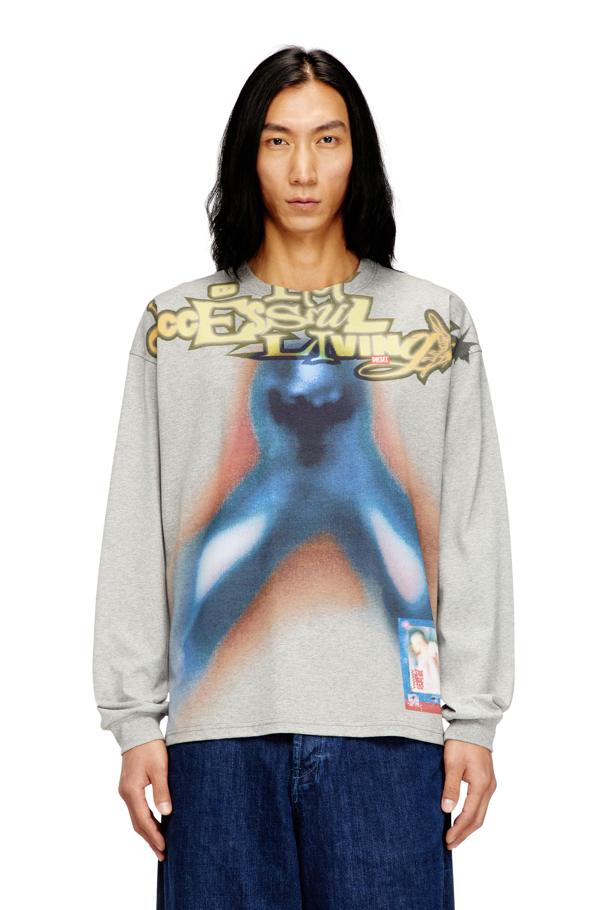 Diesel - T-BOXT-LS-V1, Man's Cotton T-shirt with digital print in Multicolor - 1