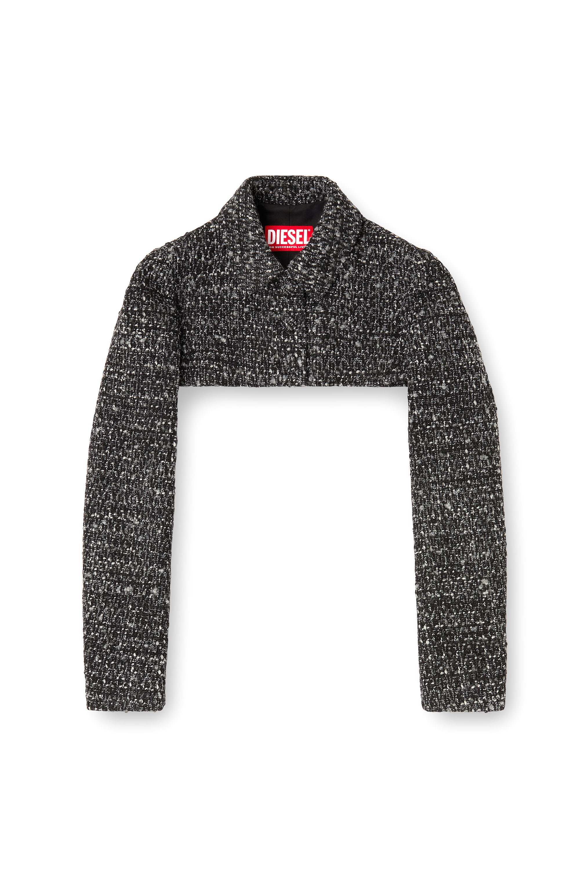 Diesel - G-ANNE, Blouson bouclé à ourlet ultra-court Femme in Noir - 3