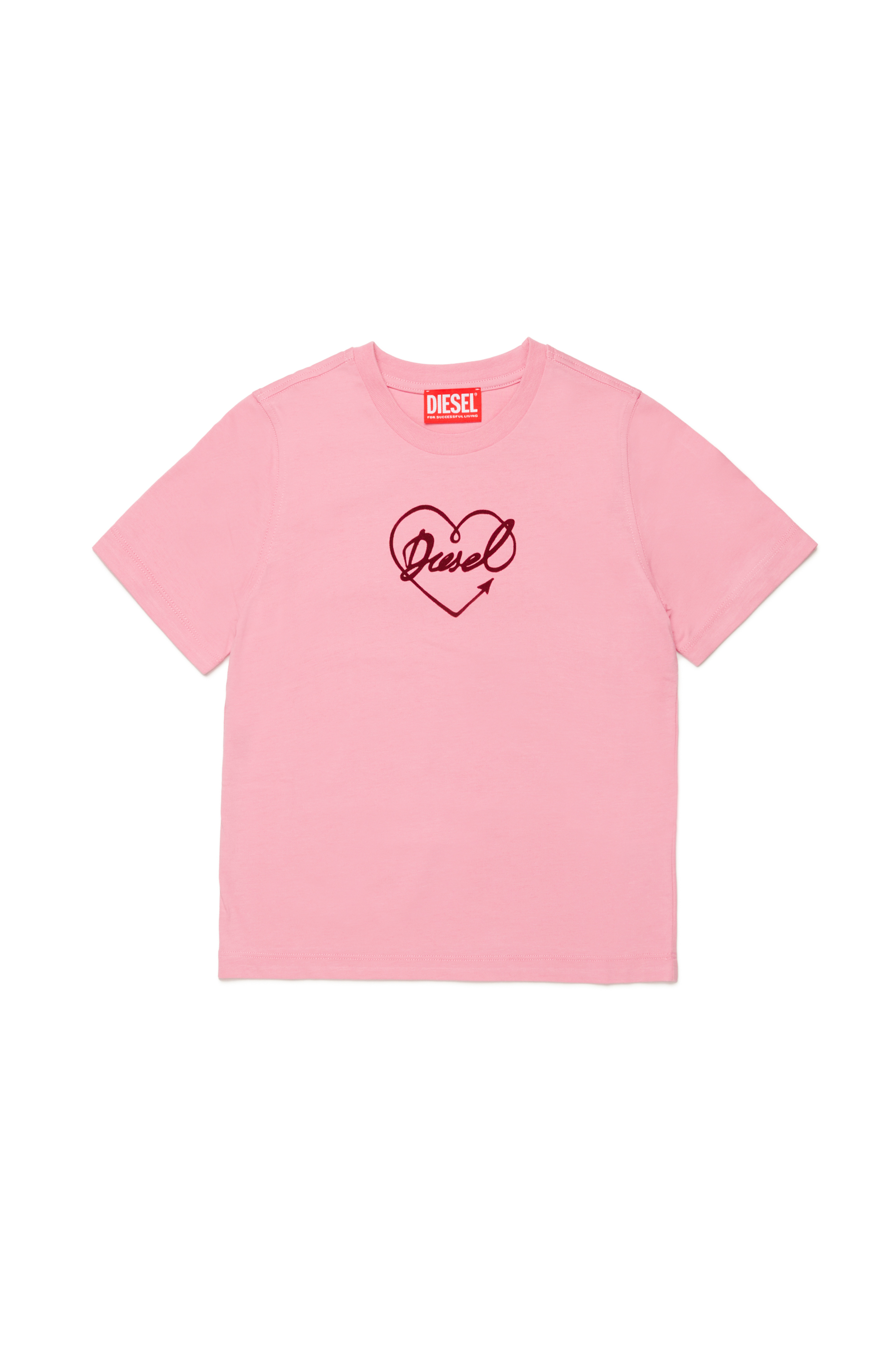 Diesel - TREGL4, T-shirt avec logo cœur floqué Femme in Rose - 1