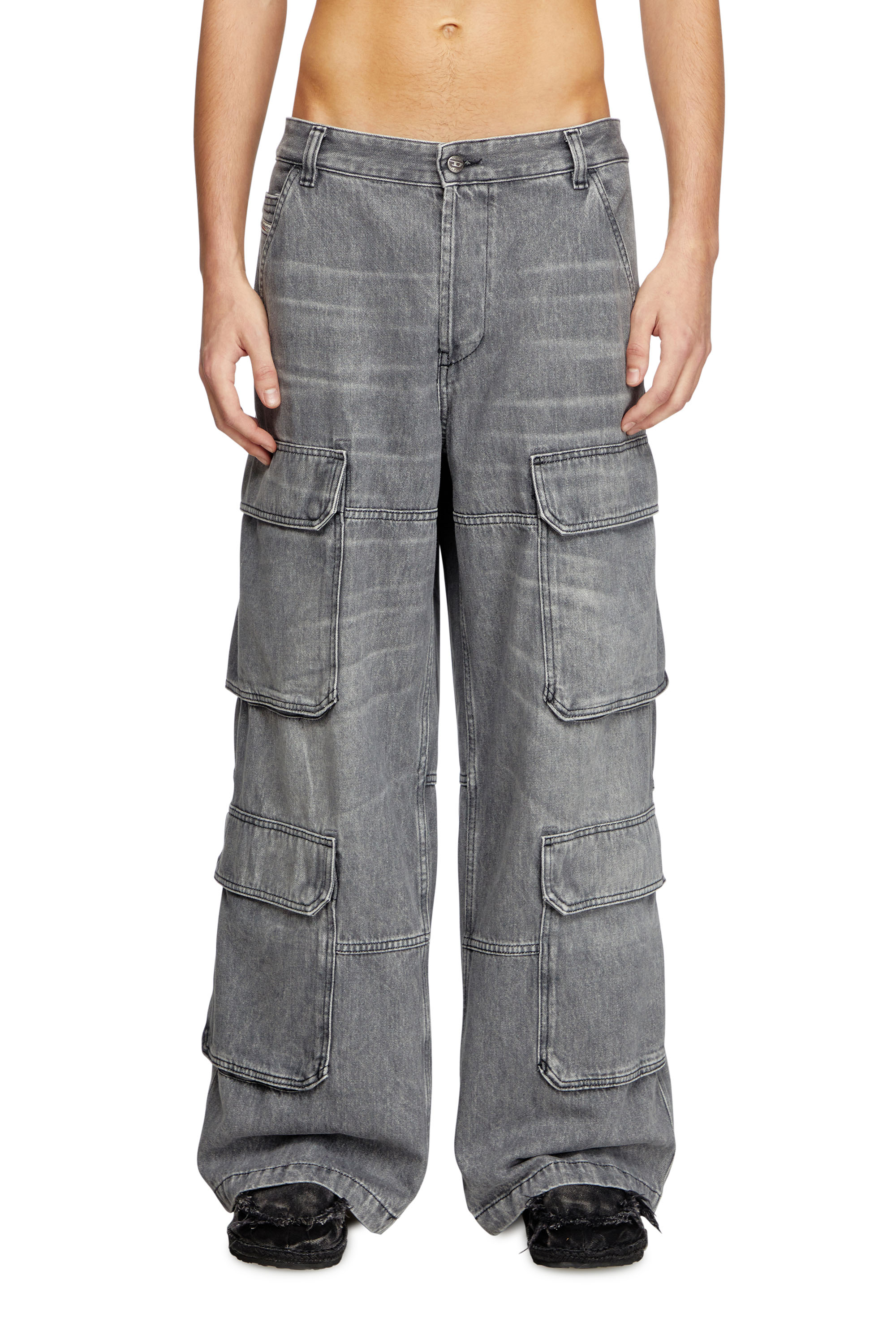 Diesel - Relaxed Jeans D-Touch 0DCBE Homme, Gris Clair - Image 2