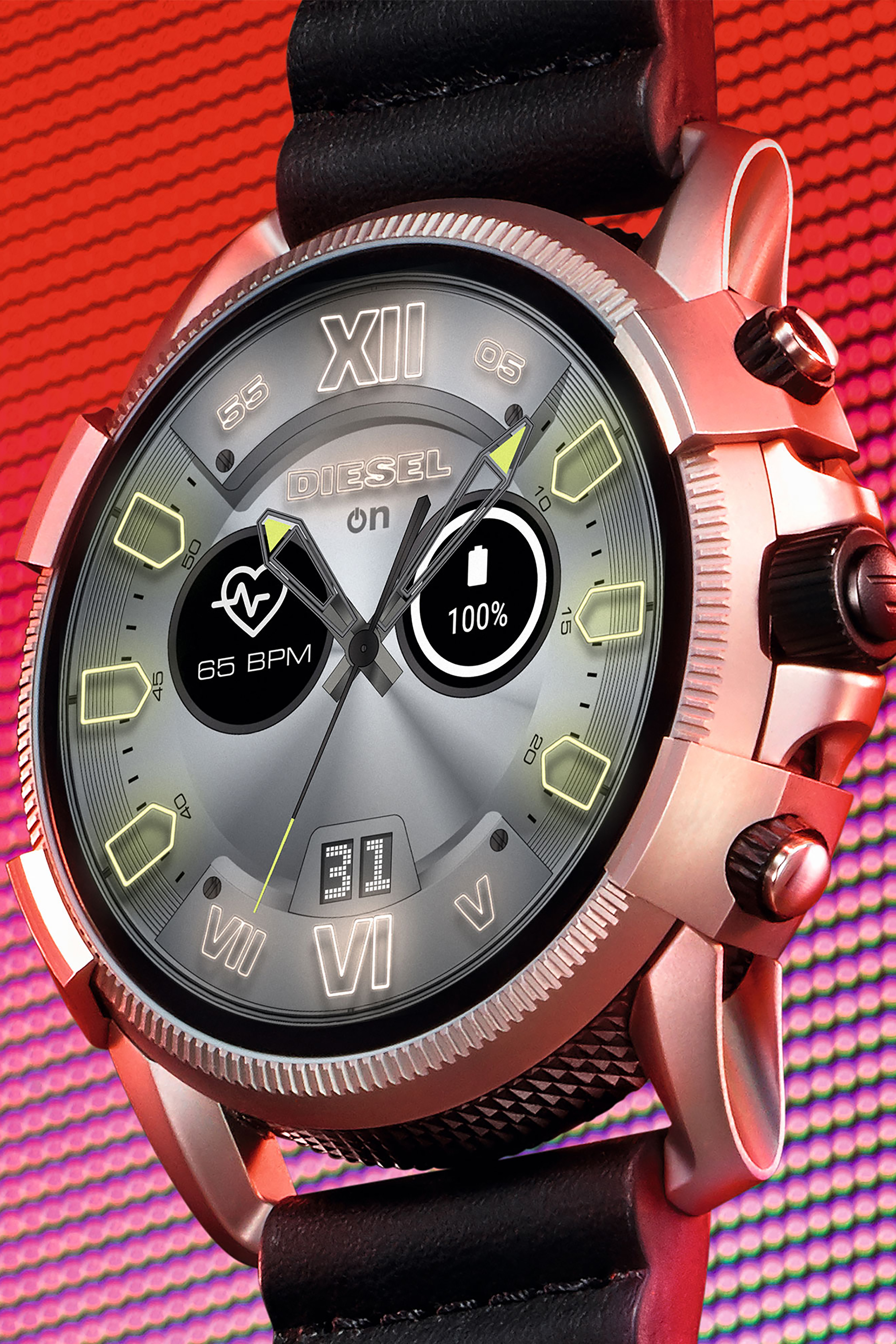 Diesel - DT2008, Full Guard 2.5 smartwatch cuir noir Homme in Noir - 4