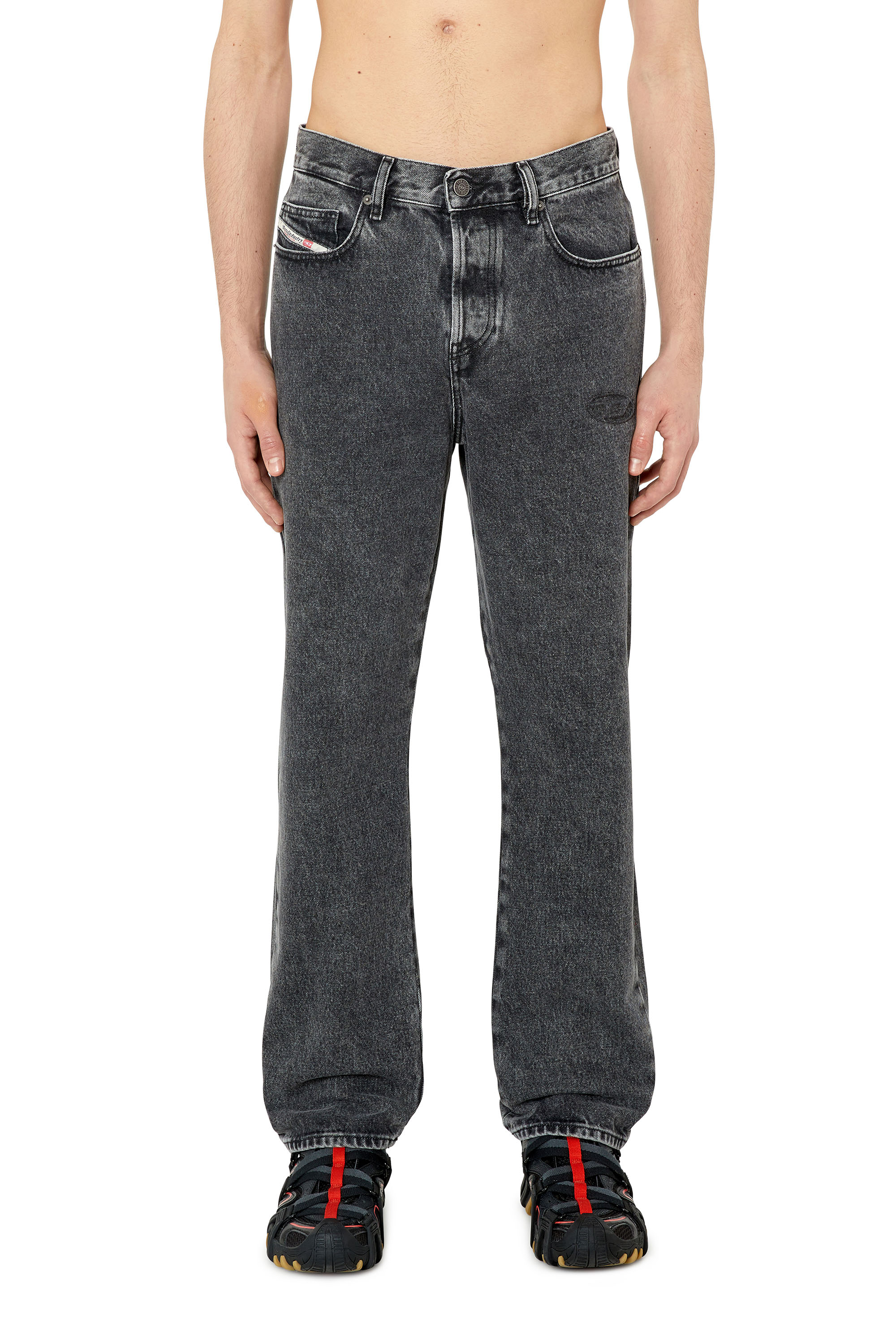 Diesel - 2020 D-Viker 007N4 Straight Jeans, Noir/Gris foncé - Image 1