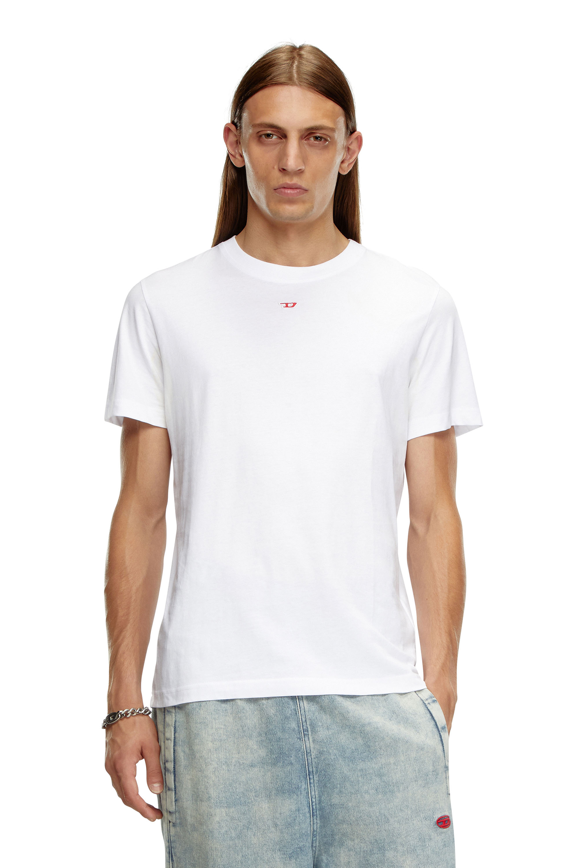 Diesel - T-DIEGOR-D, T-shirt avec empiècement D Homme in Blanc - 3