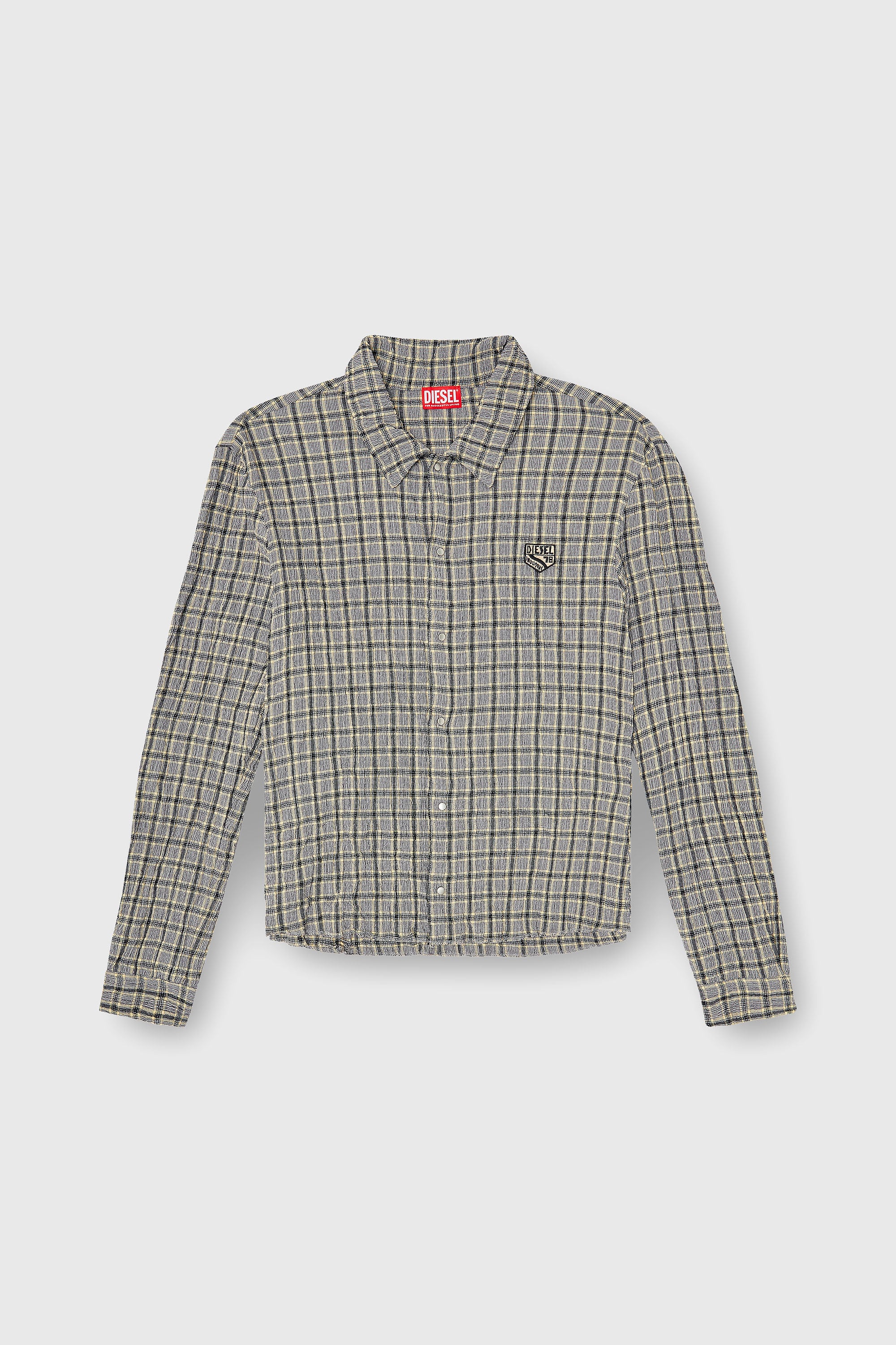 Diesel - S-SEERK, Chemise &agrave; carreaux effet seersucker Homme in Polychrome - 2